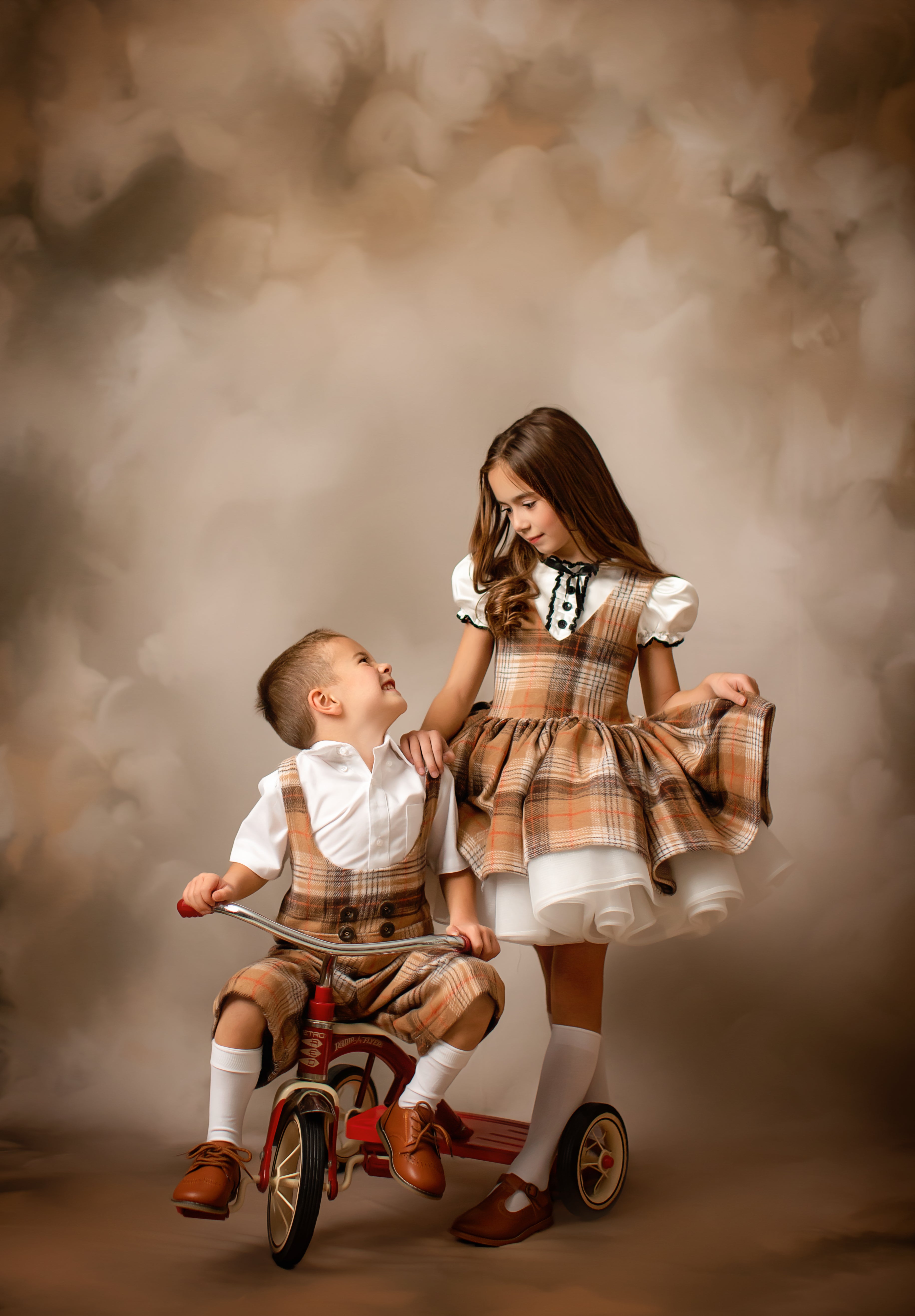"London Fog" Dress & Boys Shorts Set | Dress (5-6 Years) & Boys Shorts (5-7 Years)