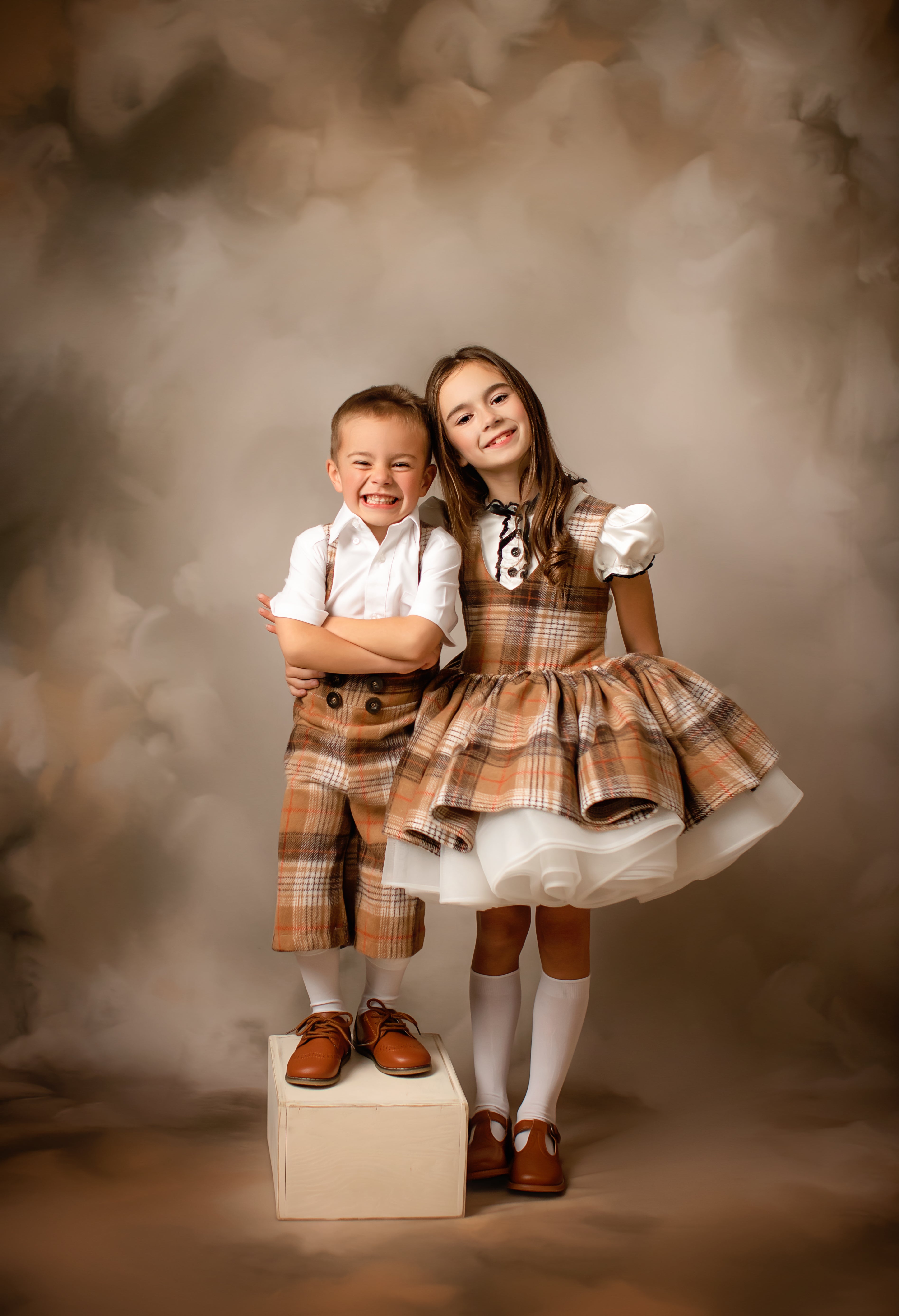 "London Fog" Dress & Boys Shorts Set | Dress (5-6 Years) & Boys Shorts (5-7 Years)