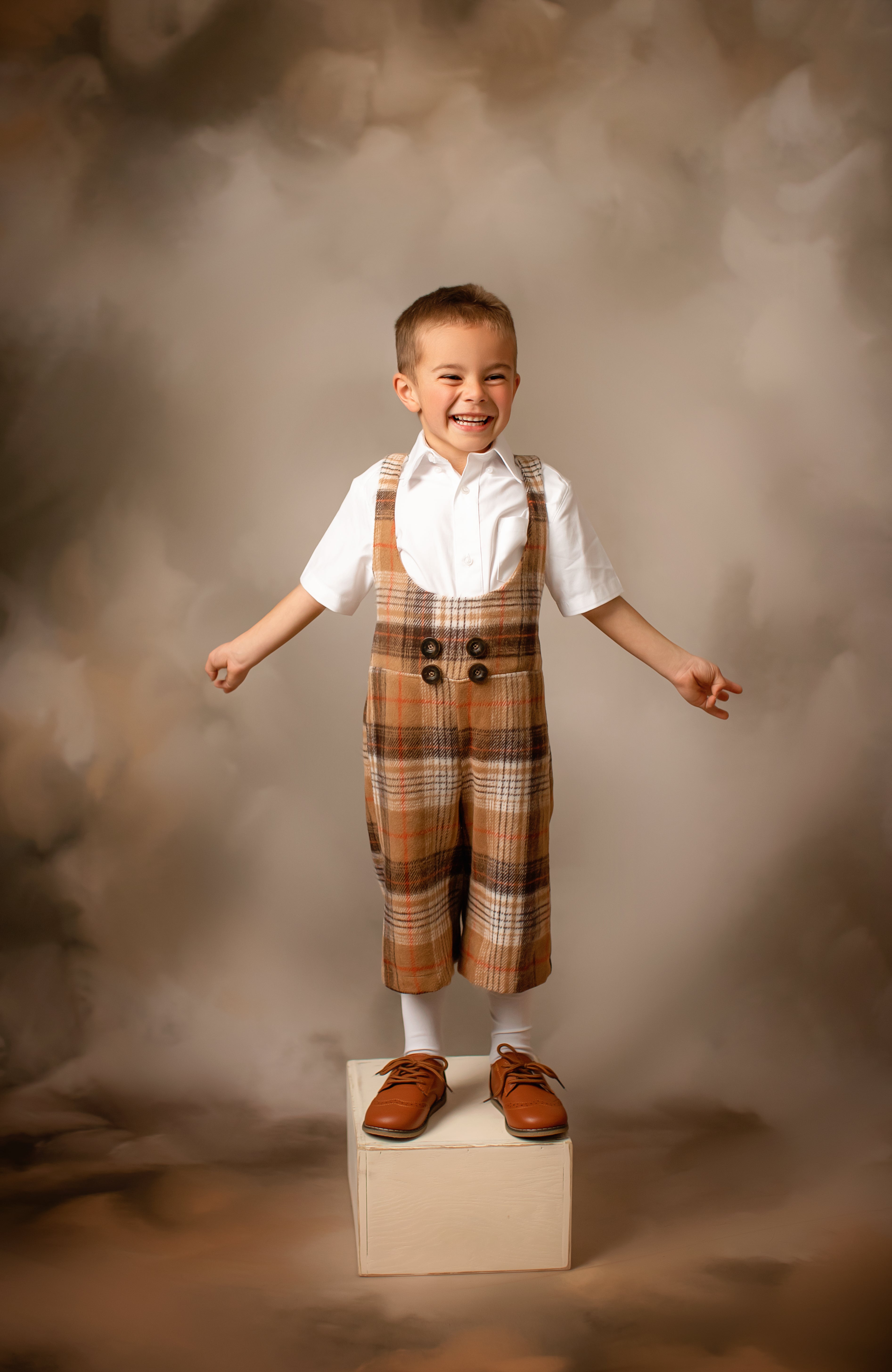 "London Fog" Dress & Boys Shorts Set | Dress (5-6 Years) & Boys Shorts (5-7 Years)