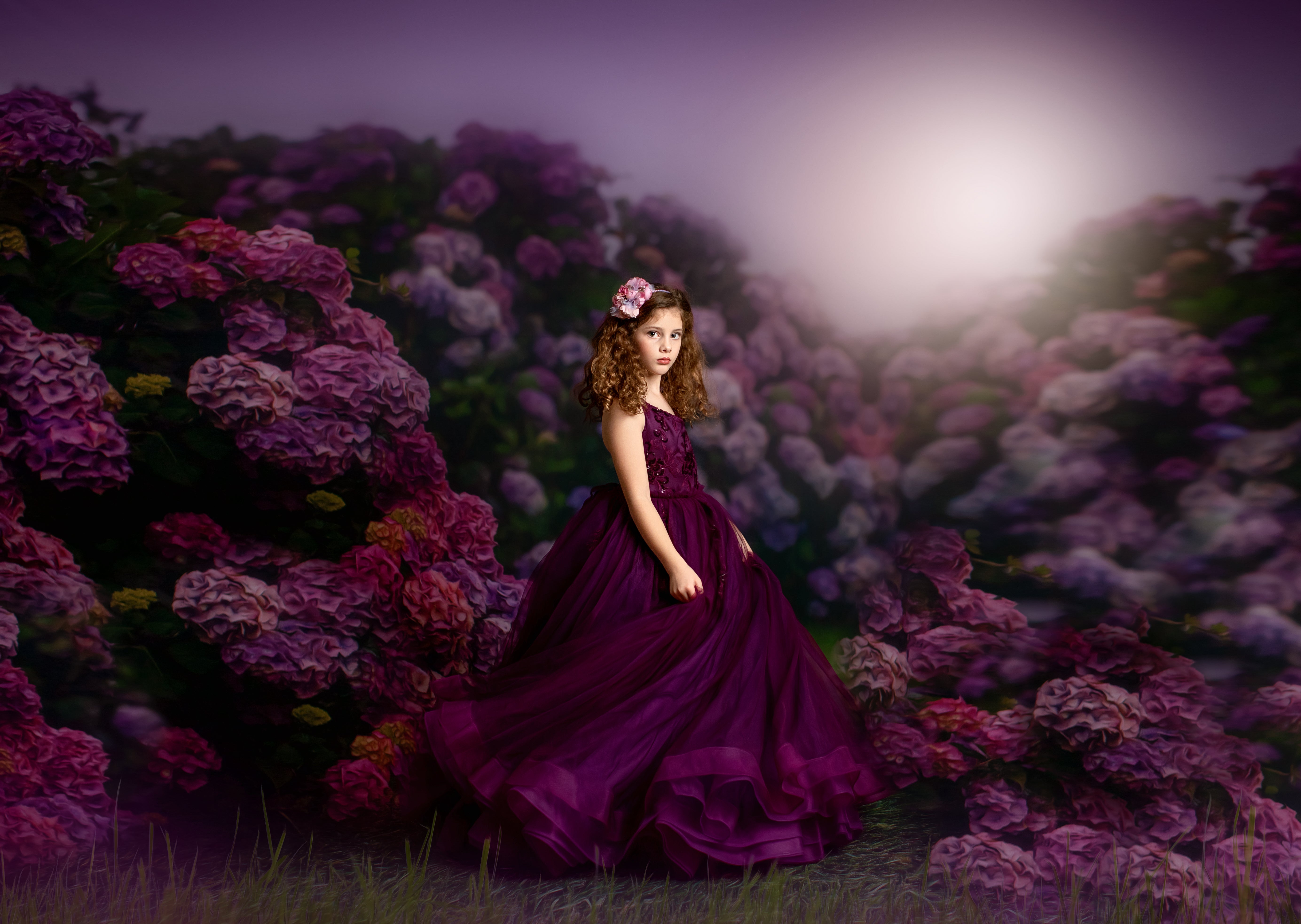 Cascade custom Solid gown- choose color Editorial Dress, Couture Gown, Special Occasion Dress