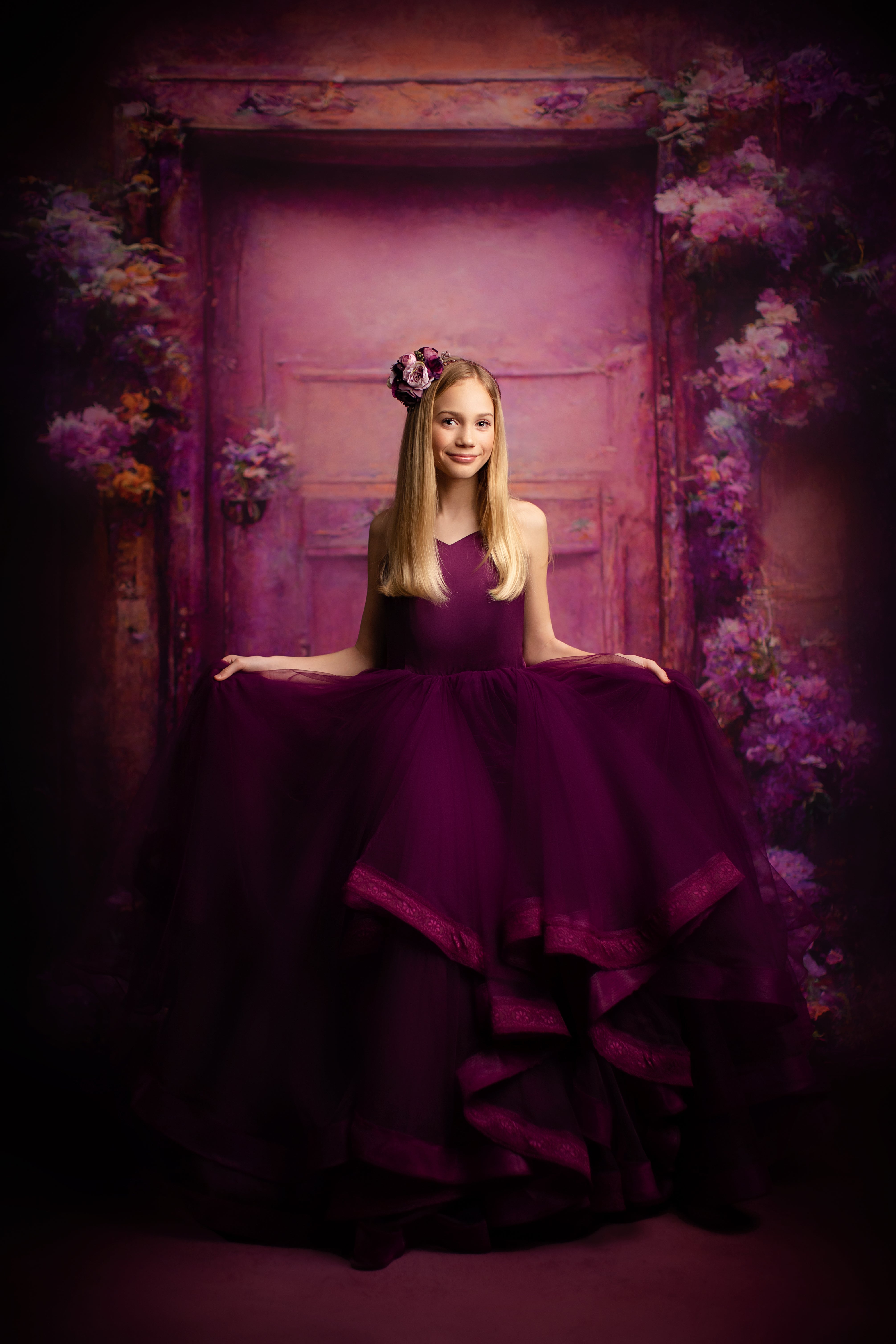 Cascade custom Solid gown- choose color Editorial Dress, Couture Gown, Special Occasion Dress