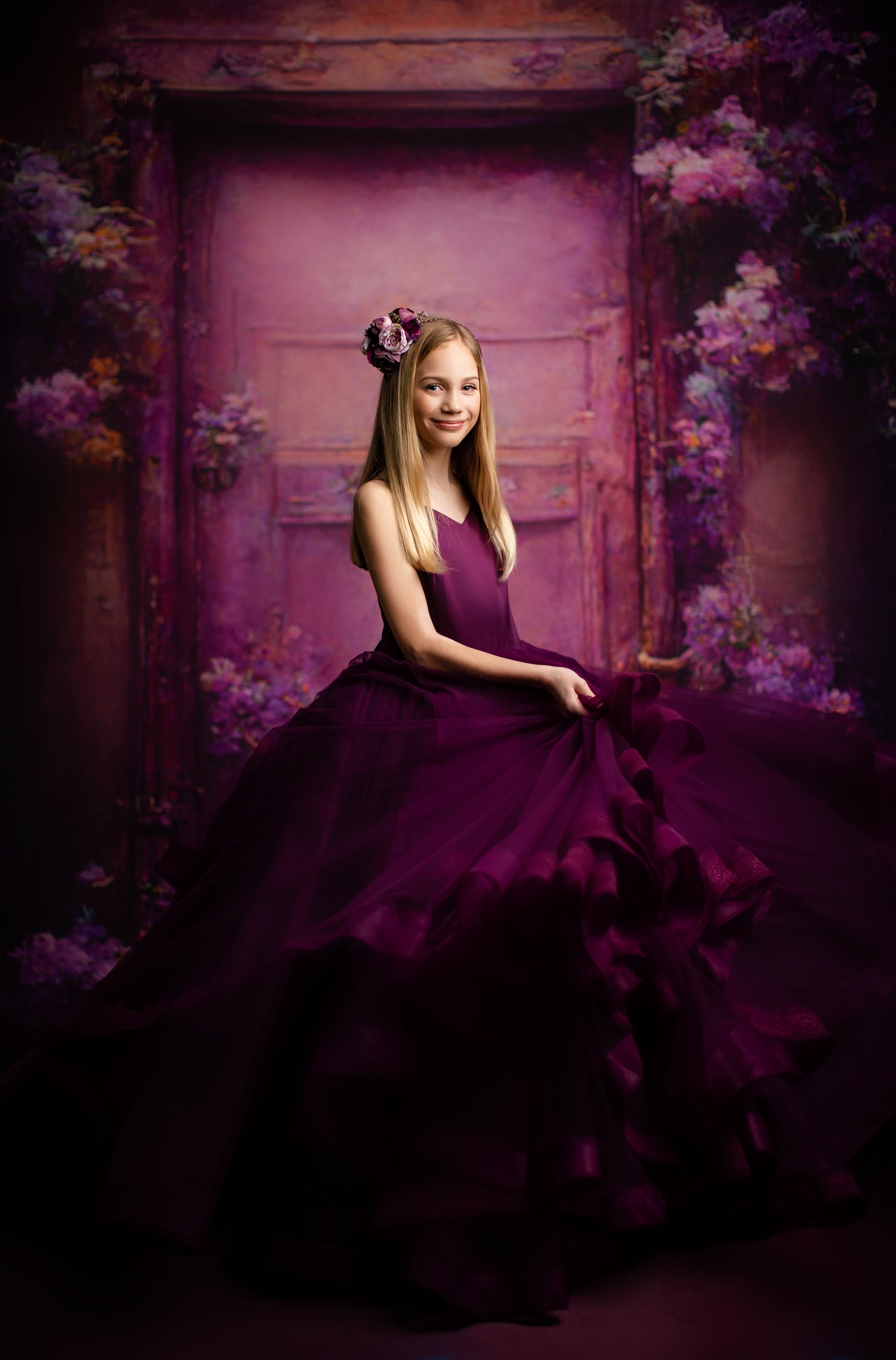 Cascade custom Solid gown- choose color Editorial Dress, Couture Gown, Special Occasion Dress