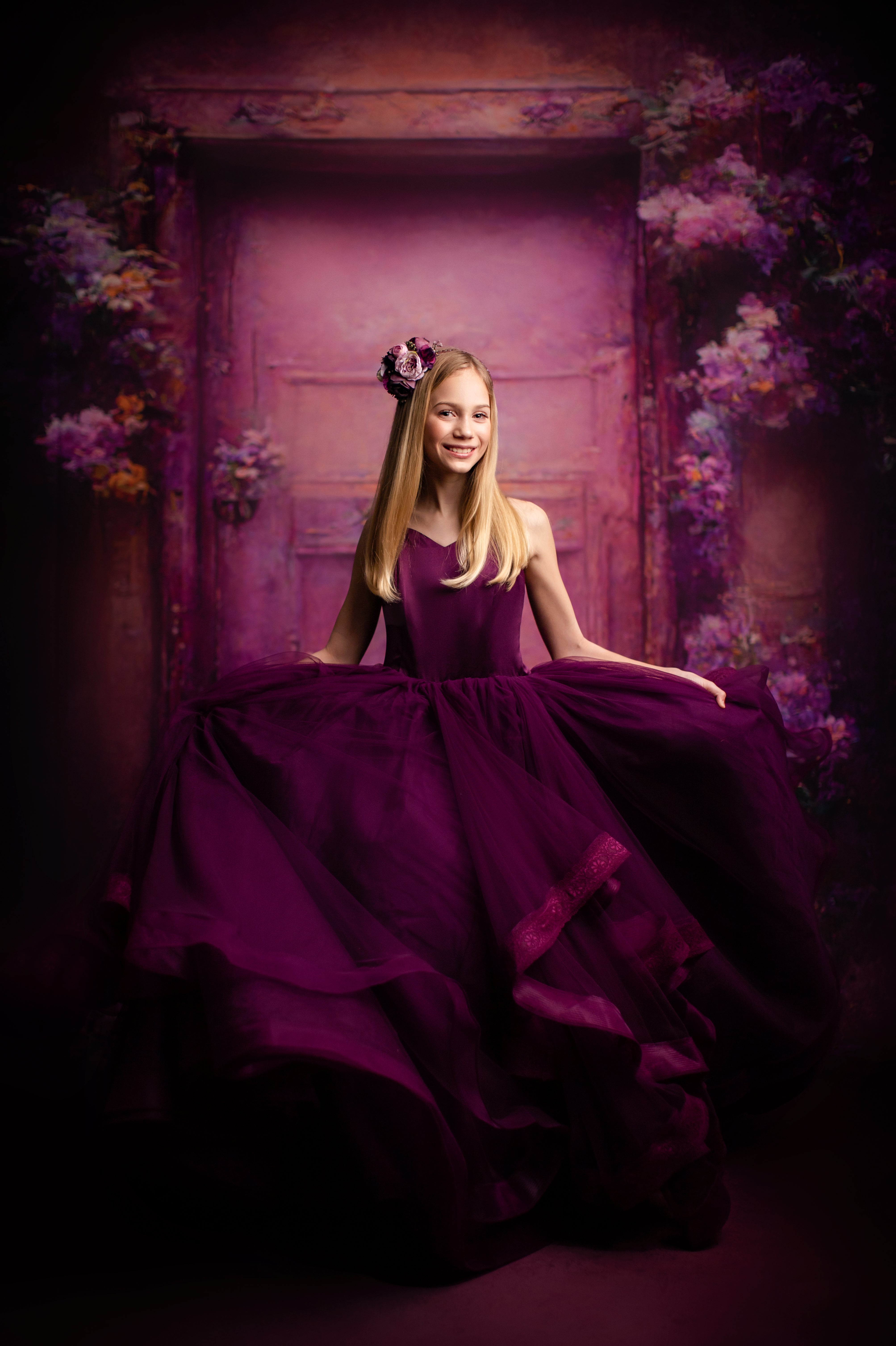 Cascade custom Solid gown- choose color Editorial Dress, Couture Gown, Special Occasion Dress