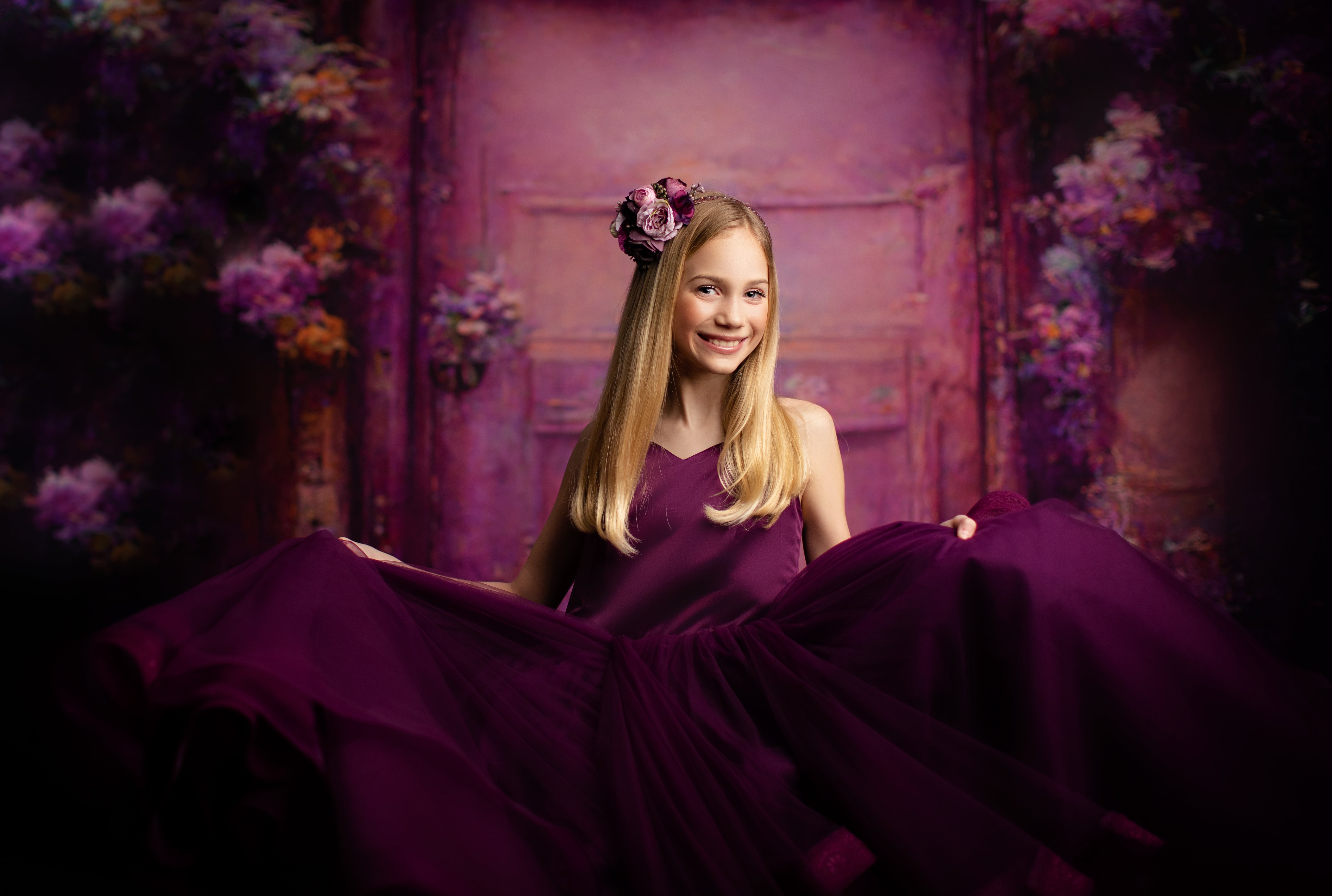 Cascade custom Solid gown- choose color Editorial Dress, Couture Gown, Special Occasion Dress
