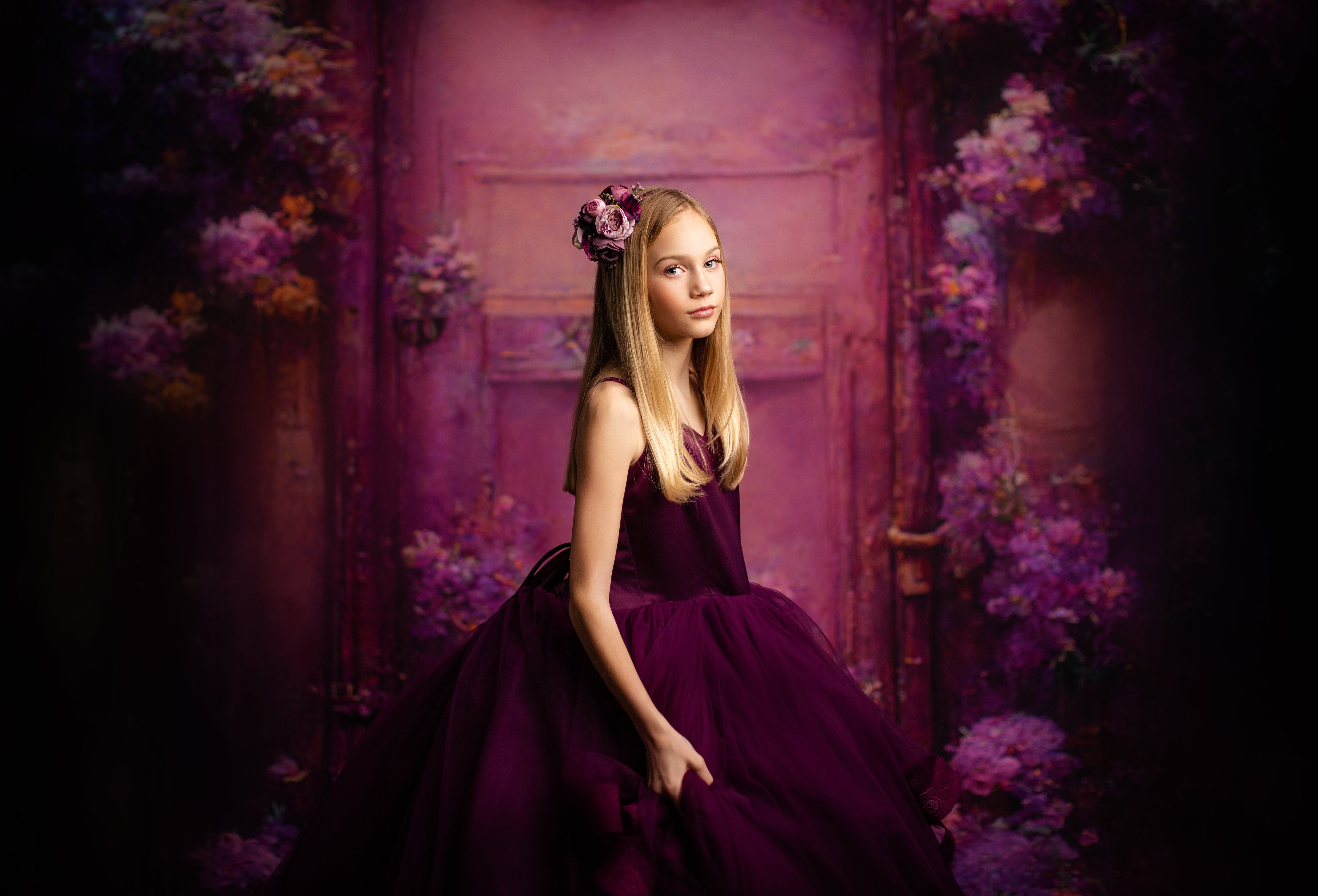 Cascade custom Solid gown- choose color Editorial Dress, Couture Gown, Special Occasion Dress