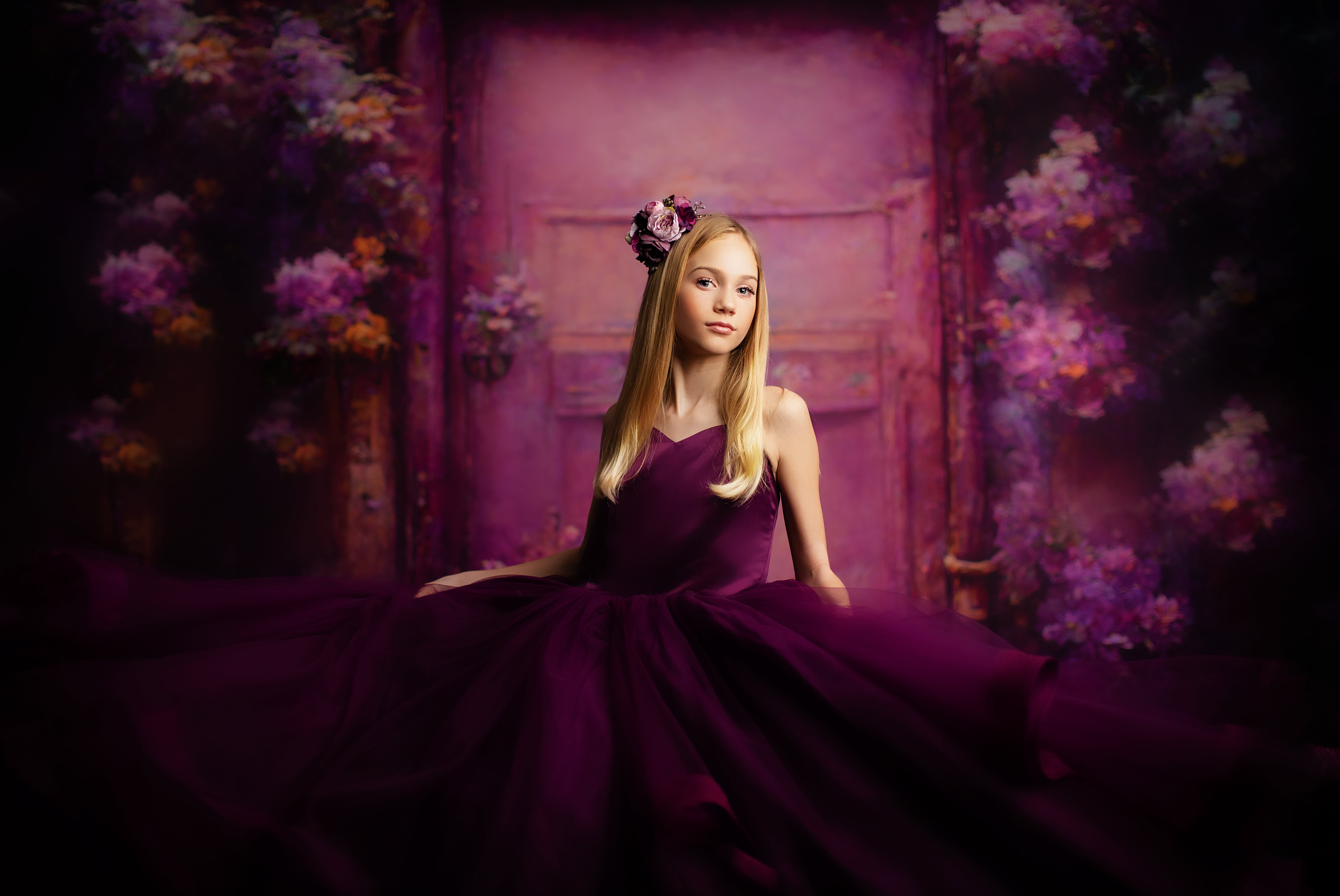 Cascade custom Solid gown- choose color Editorial Dress, Couture Gown, Special Occasion Dress
