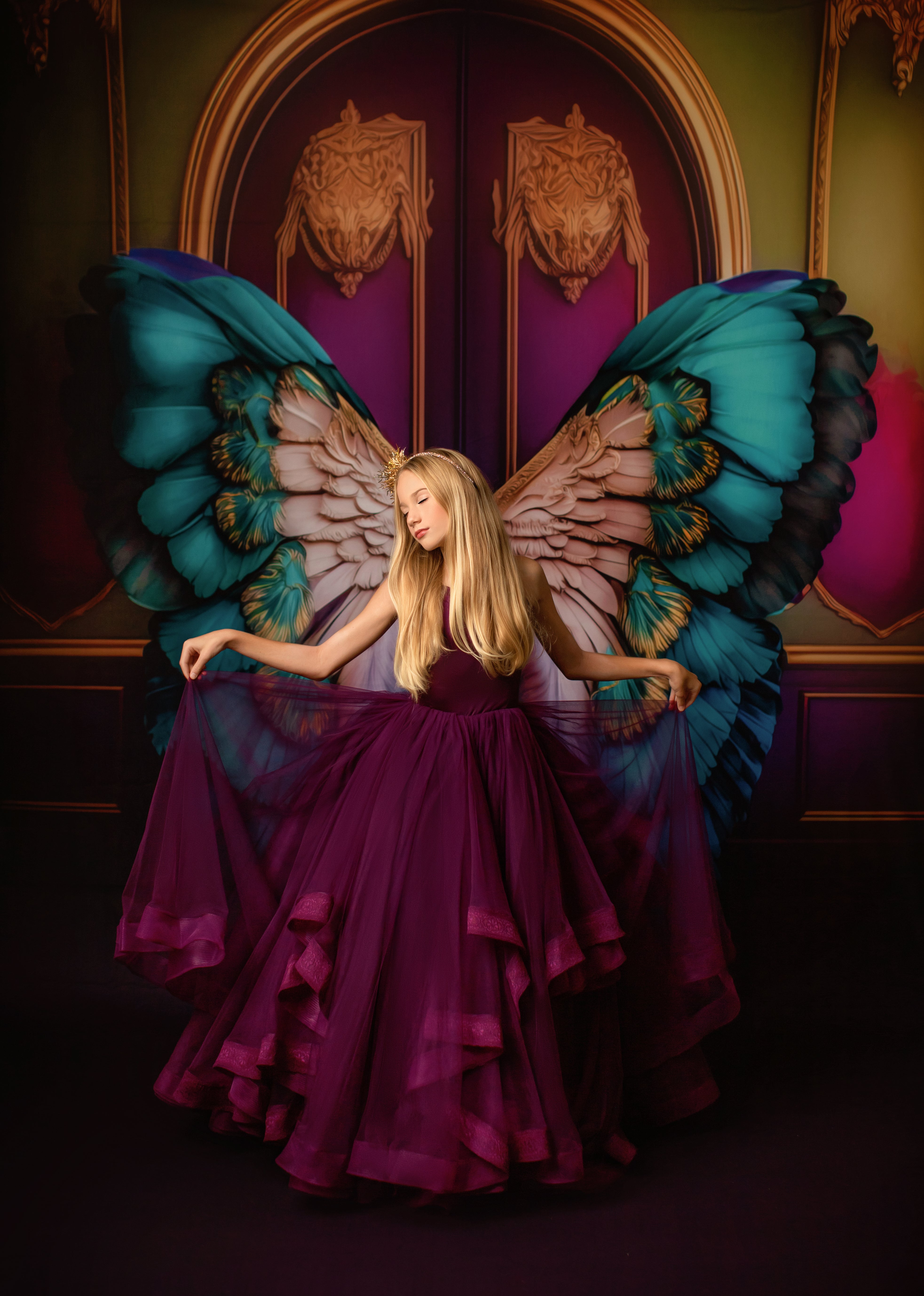 Cascade custom Solid gown- choose color Editorial Dress, Couture Gown, Special Occasion Dress