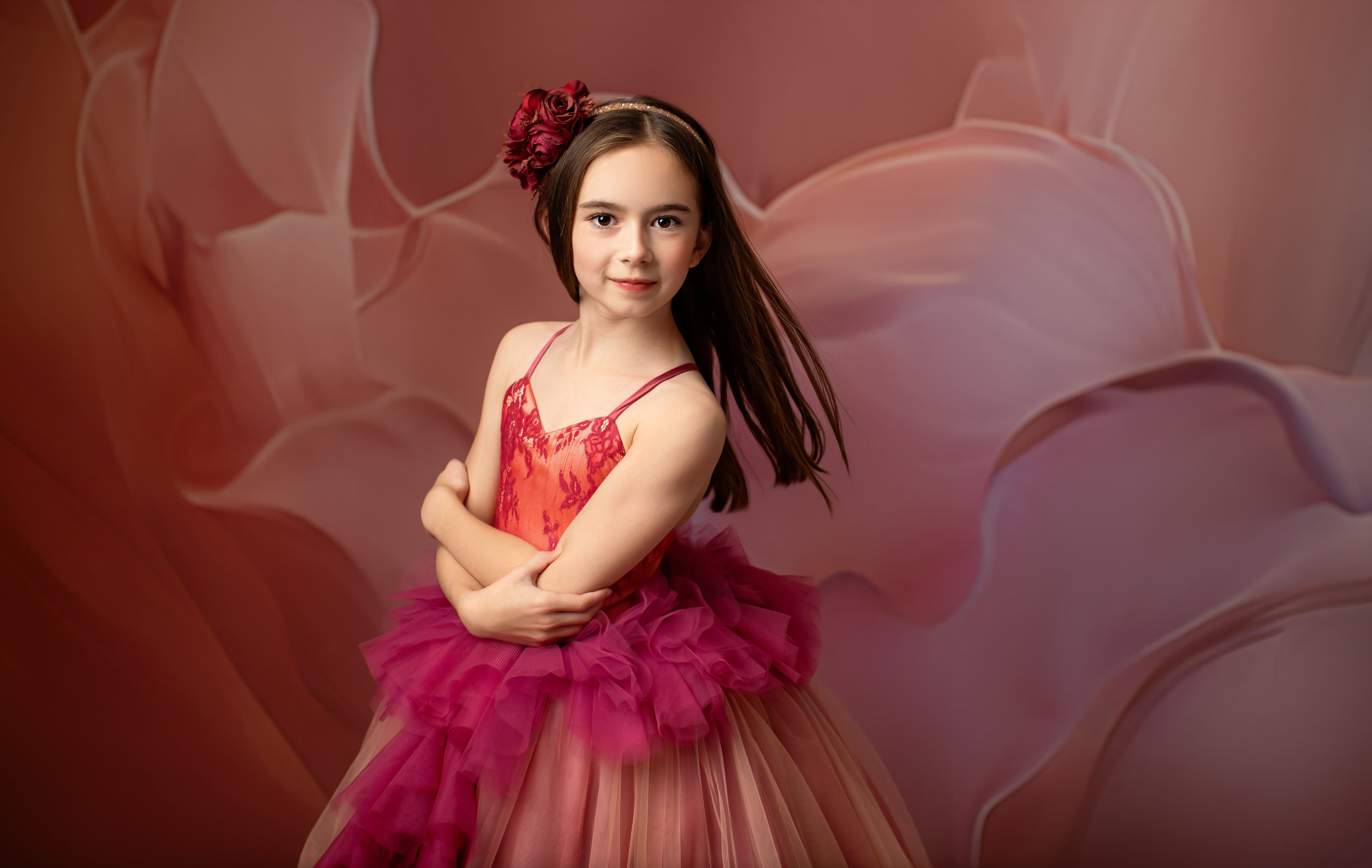 mauve and peach gowns for photography sessions