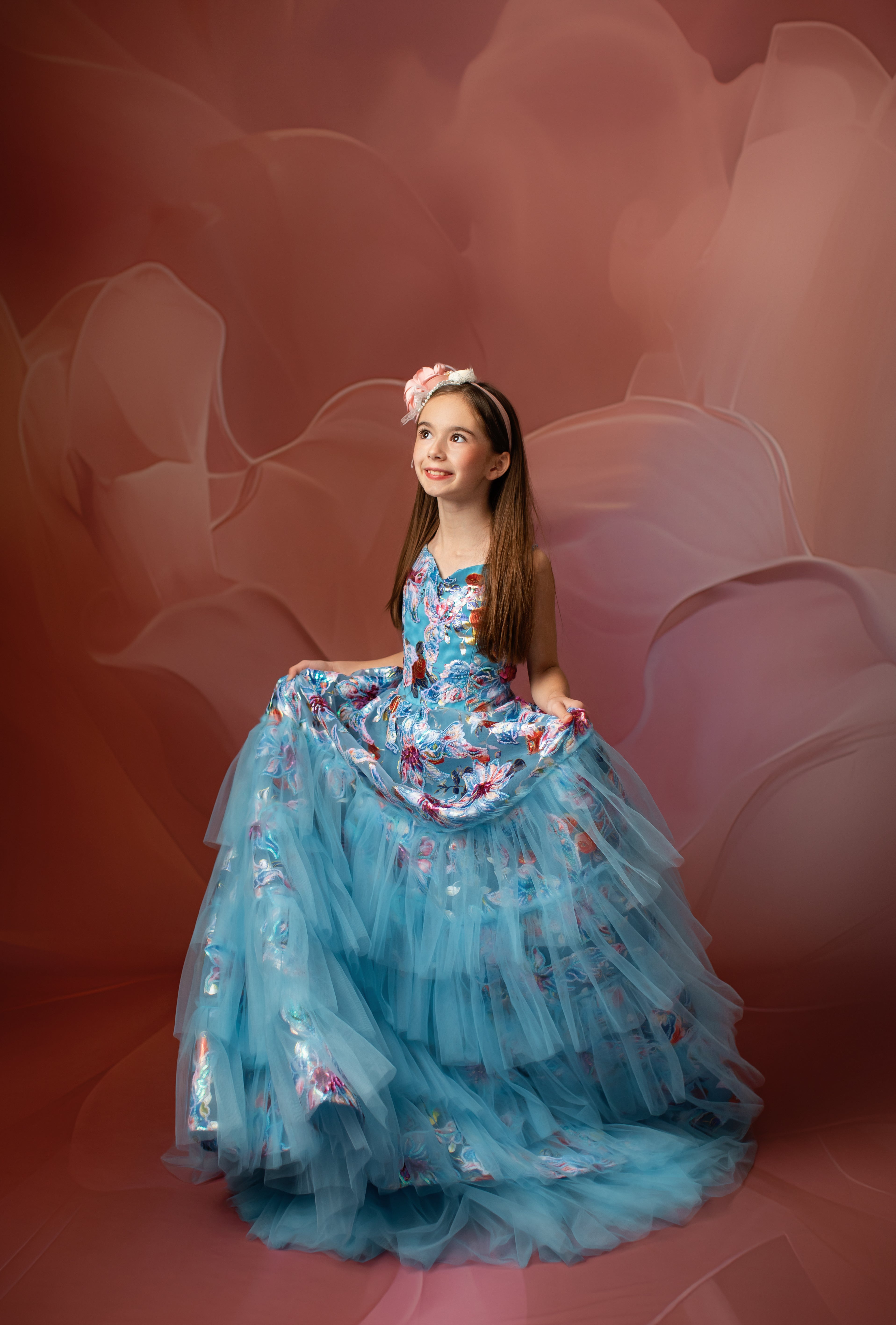 "Ocean Breeze"- Floor length gown (10 year- 11 year)