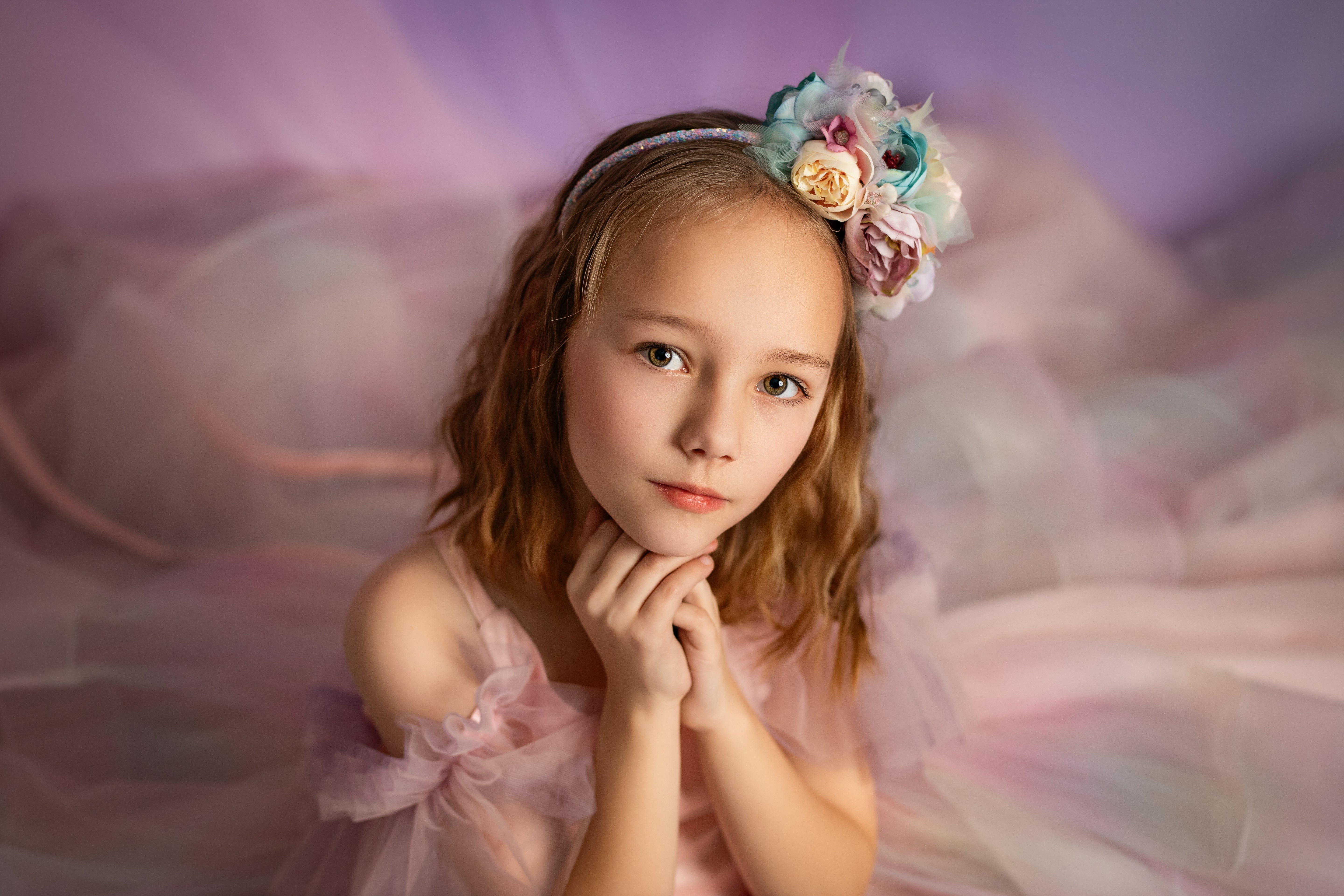 Chasing Rainbows | Customizable Pastel Dress with Detachable Tulle Sleeves for Photography & Special Occasions