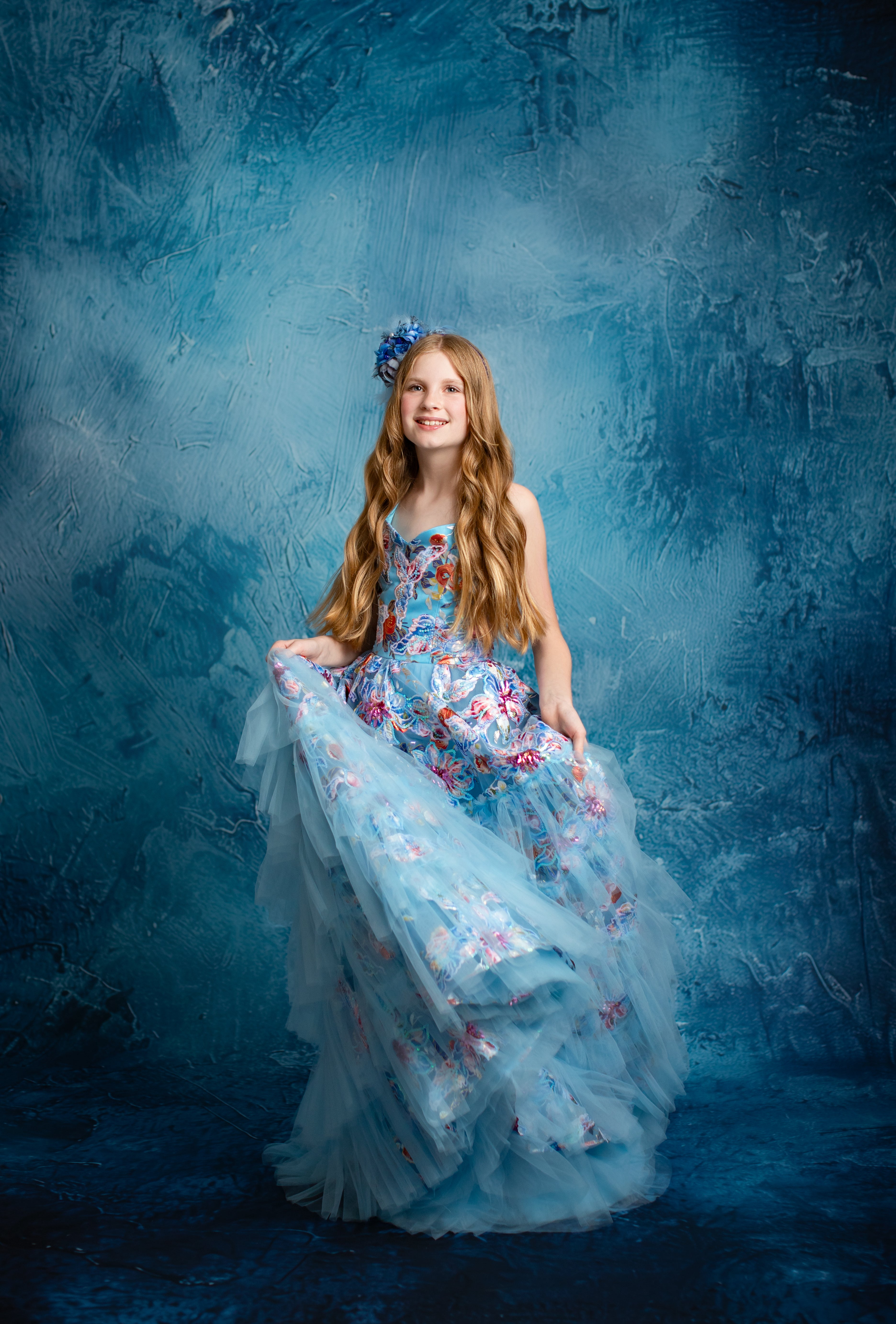 "Ocean Breeze"- Floor length gown (10 year- 11 year)