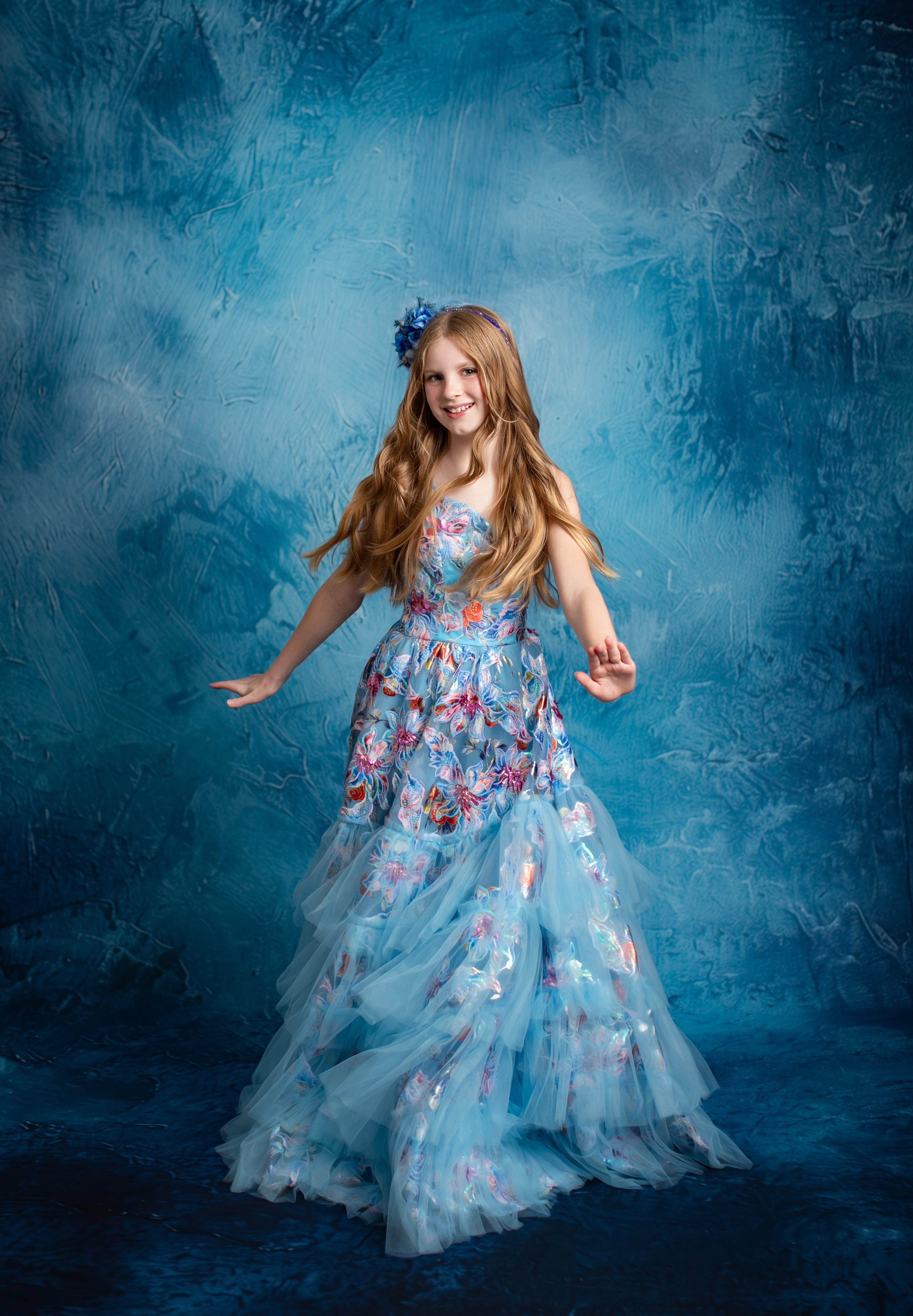 "Ocean Breeze"- Floor length gown (10 year- 11 year)