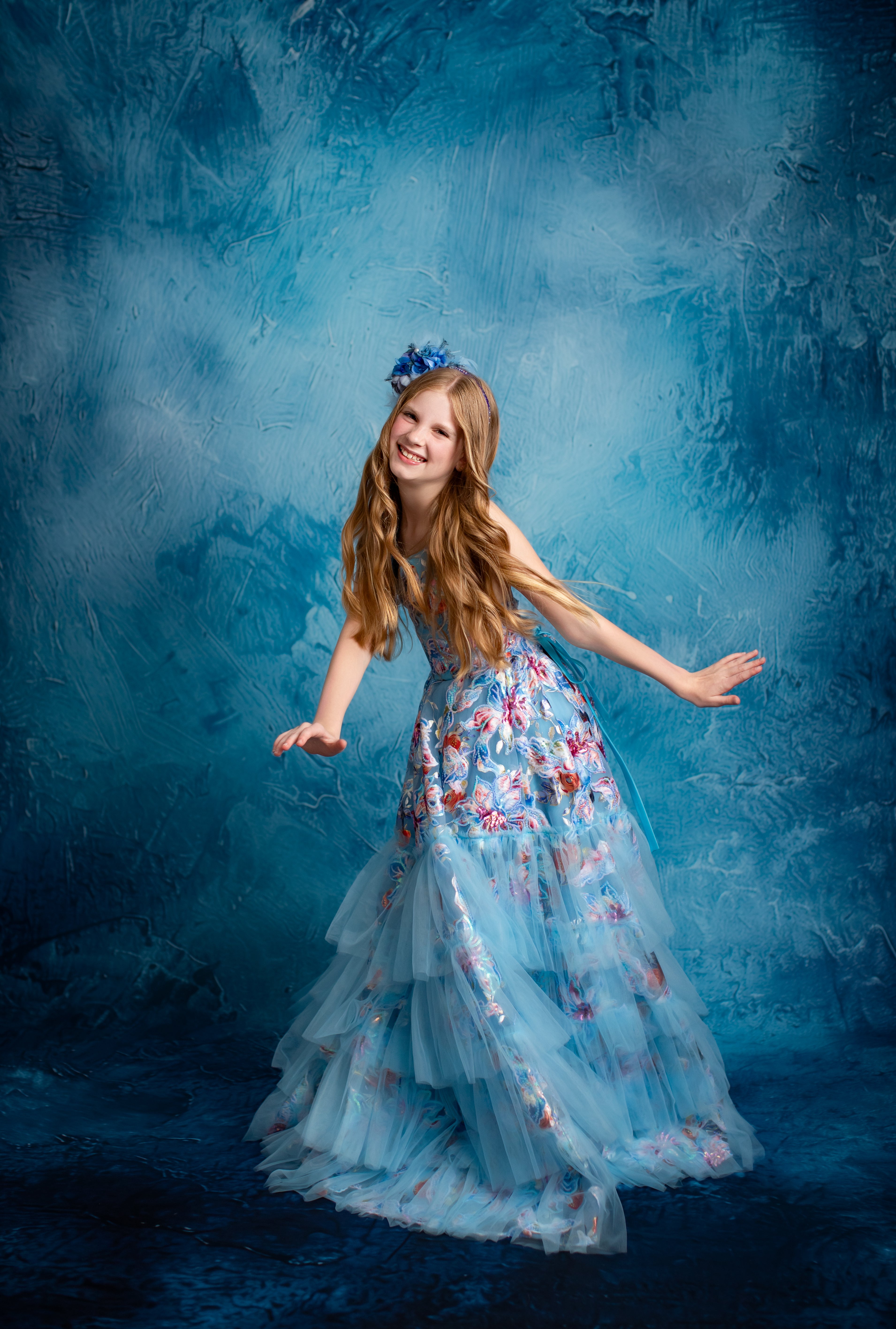 "Ocean Breeze"- Floor length gown (10 year- 11 year)