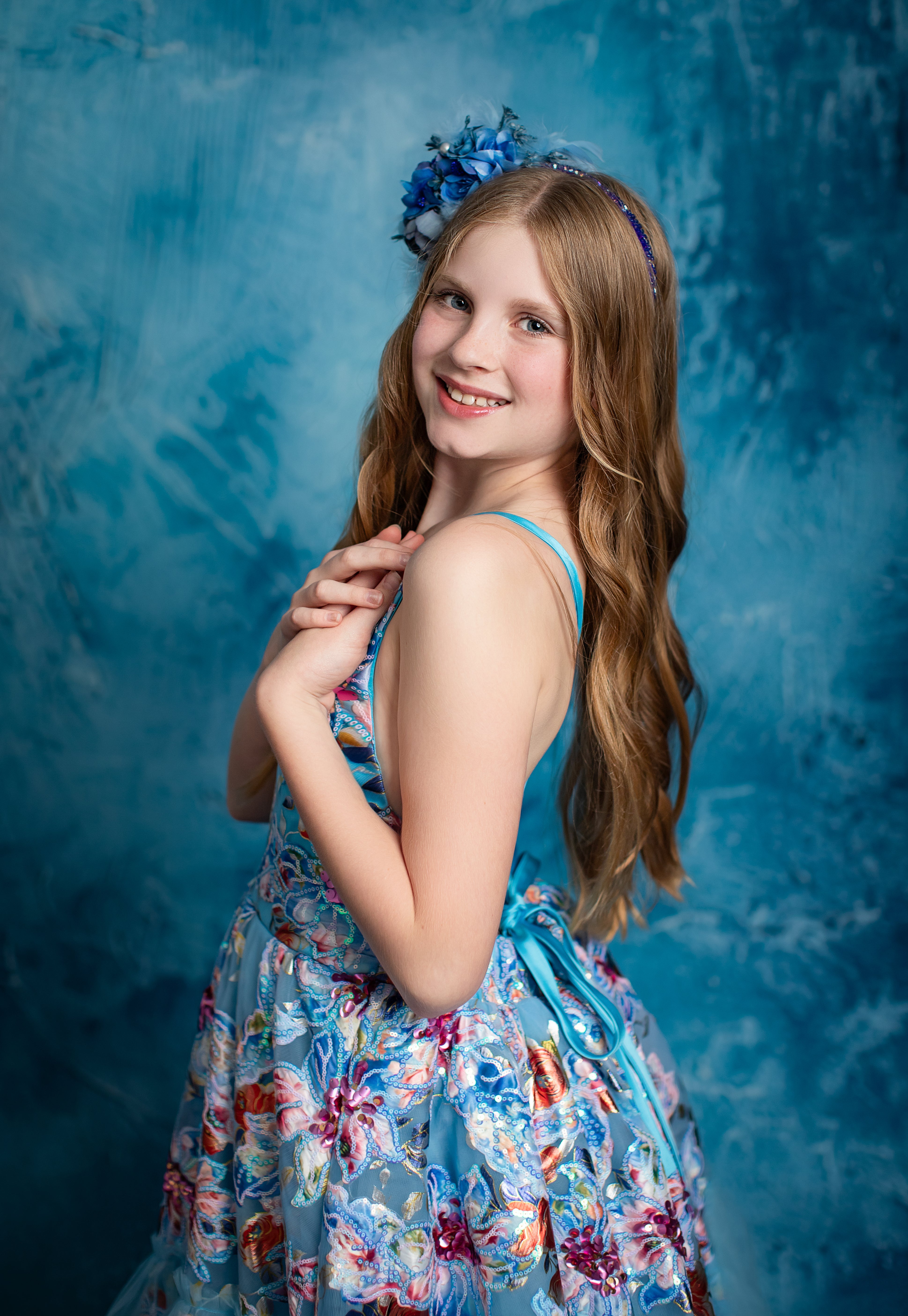 "Ocean Breeze"- Floor length gown (10 year- 11 year)