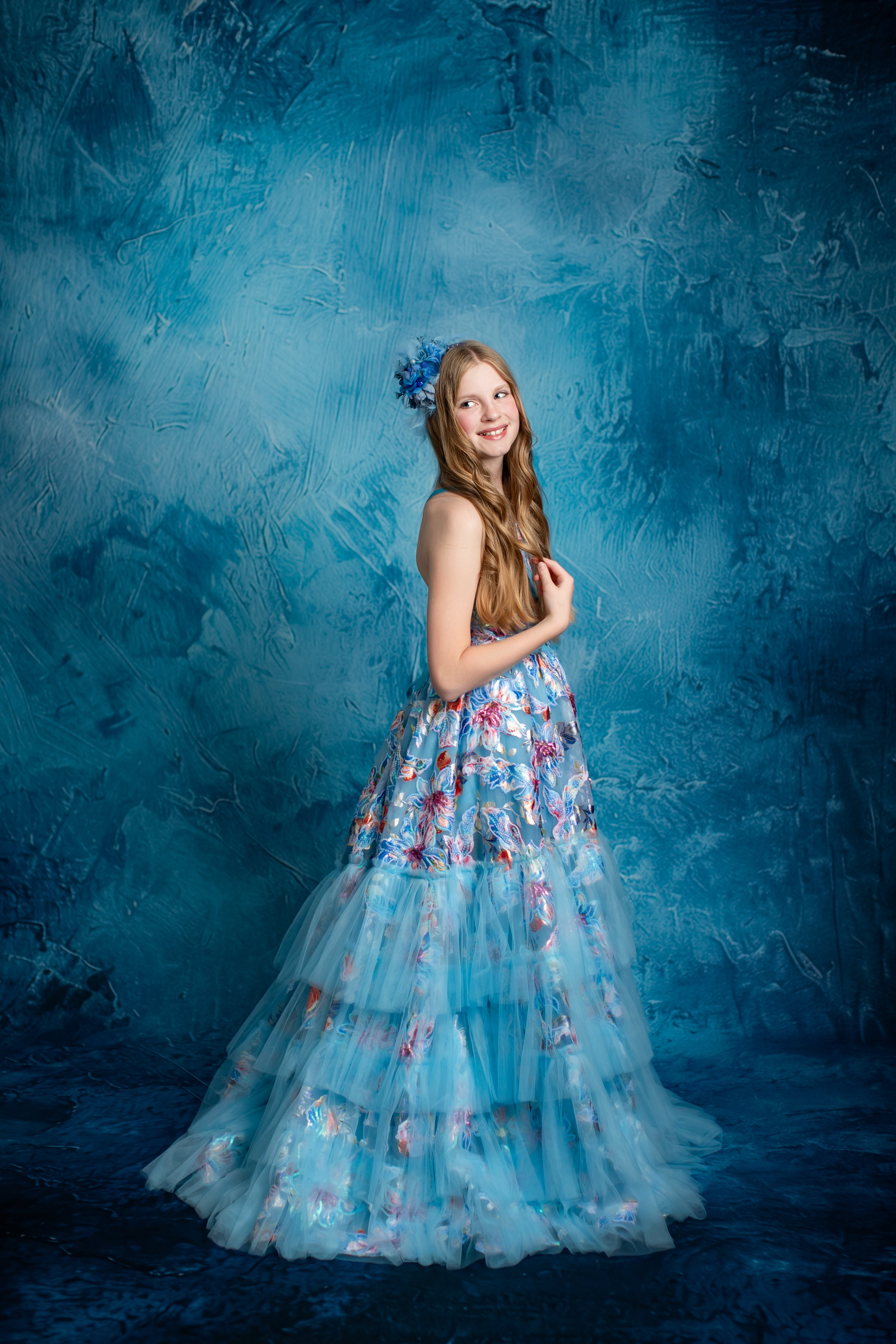 "Ocean Breeze"- Floor length gown (10 year- 11 year)