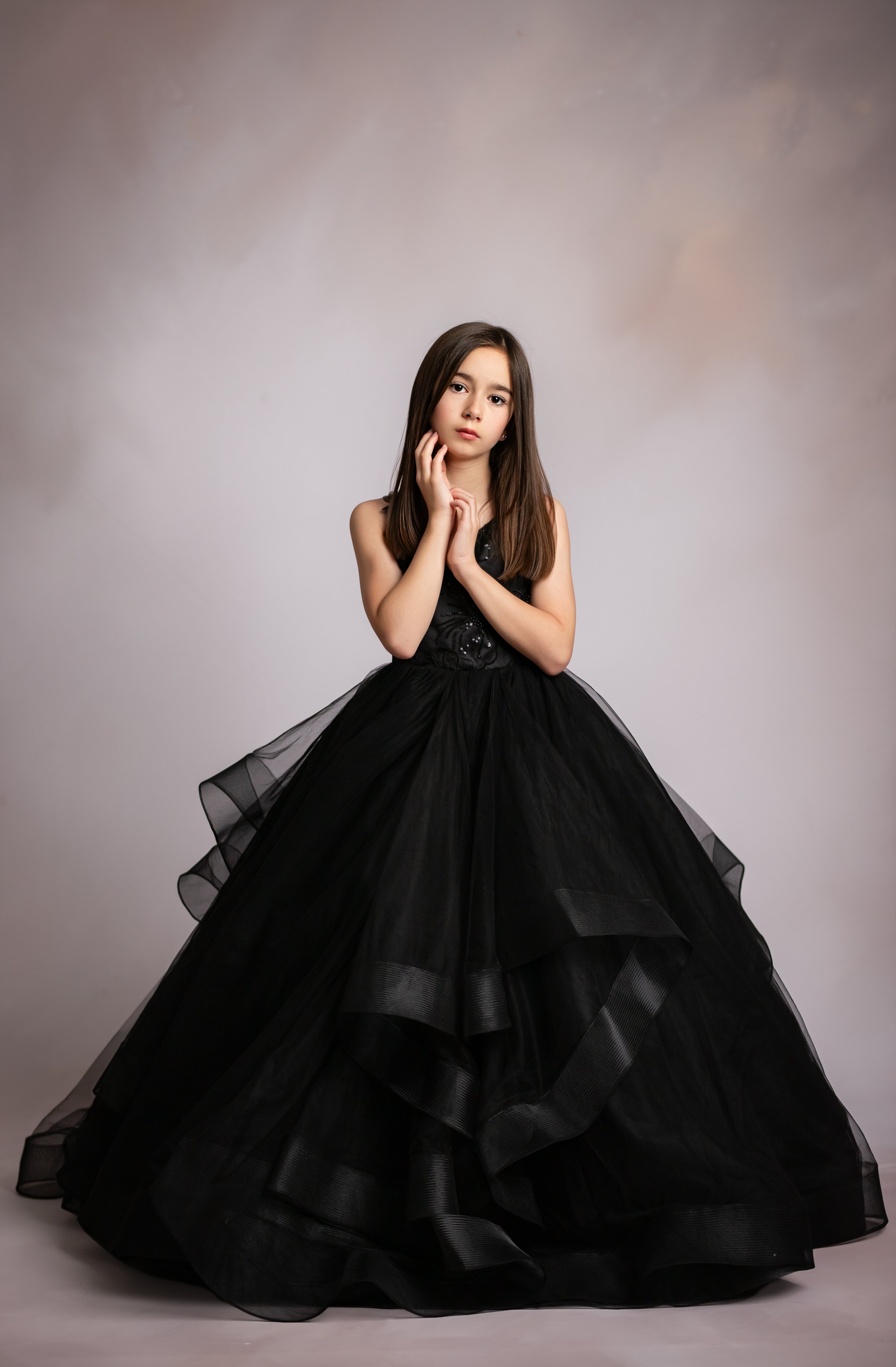 "Seraphina Grace Couture Gown in custom color, perfect for elegant photo shoots and formal events"