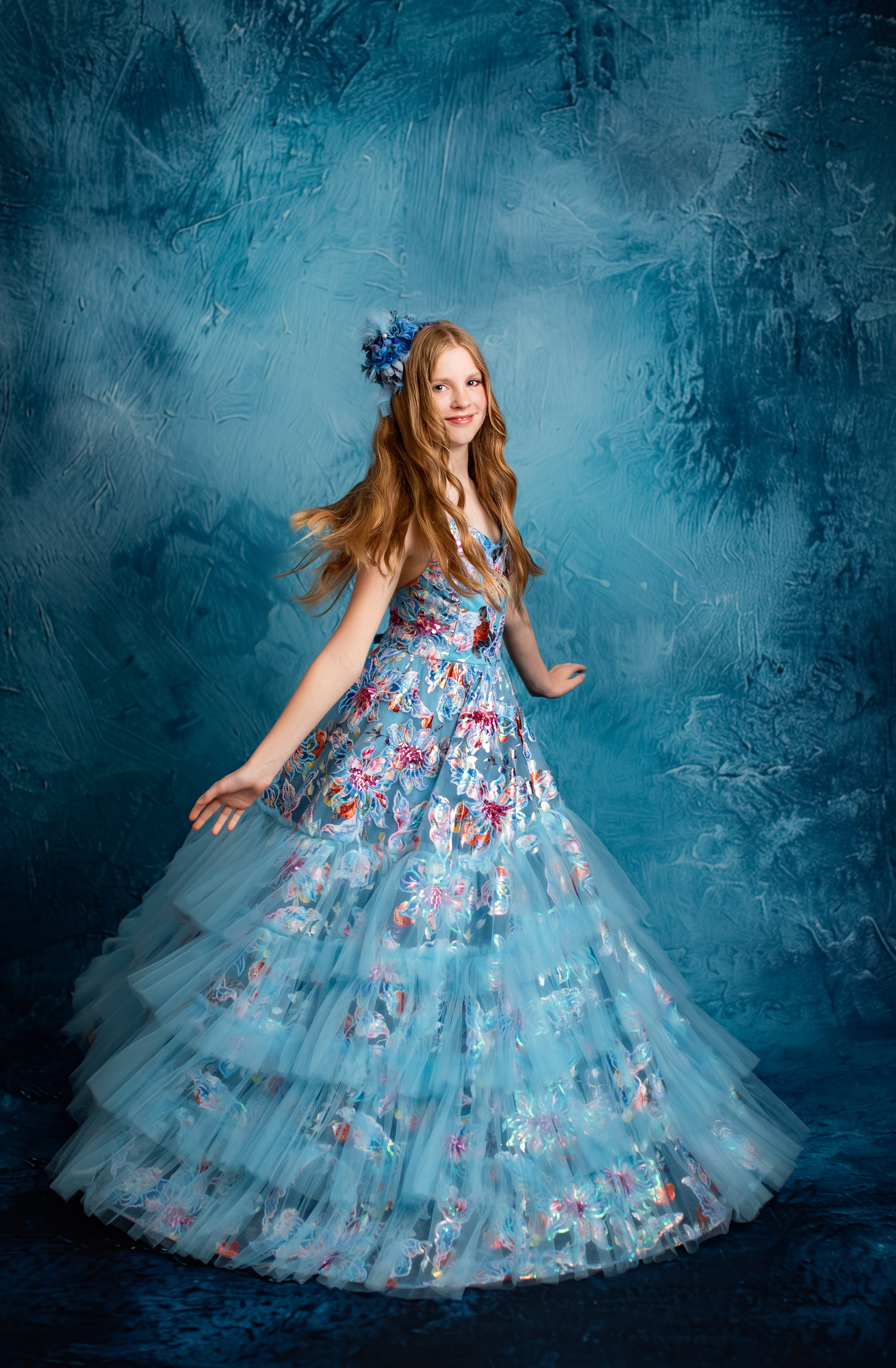 "Ocean Breeze"- Floor length gown (10 year- 11 year)
