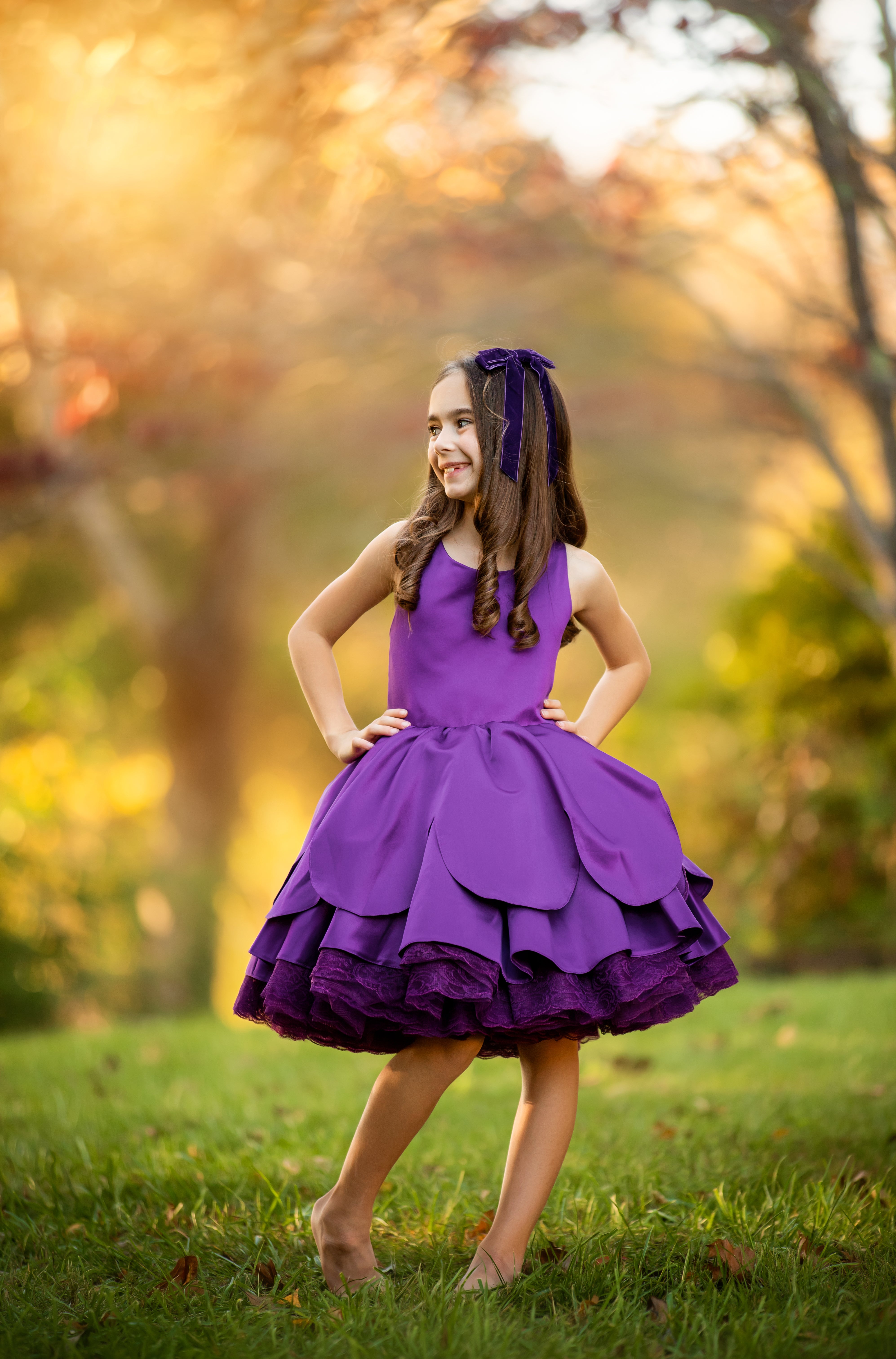 "Camila" Love Struck Theme Petal Length Dress | Editorial Couture Gown for Special Occasions