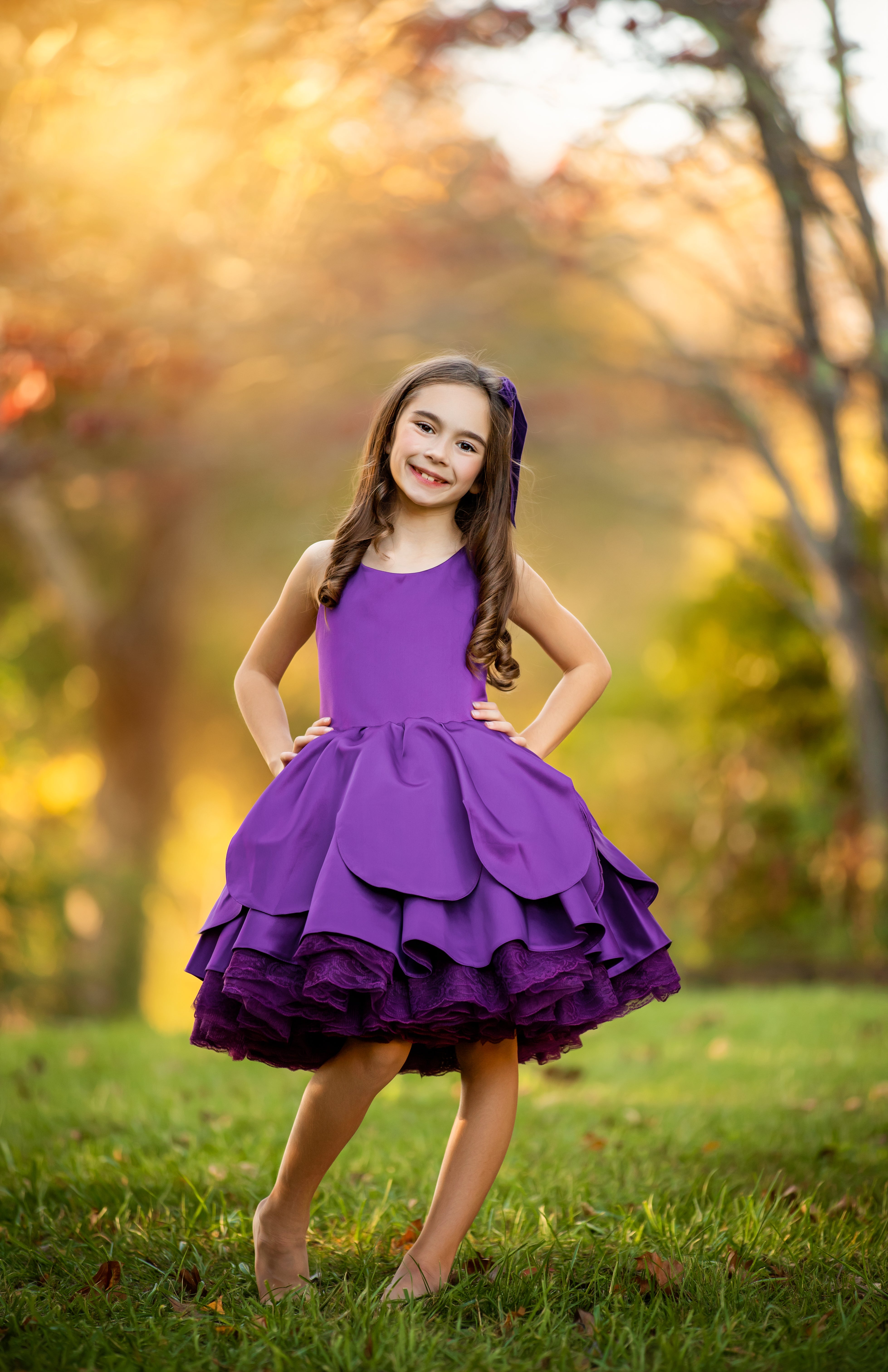 "Camila" Love Struck Theme Petal Length Dress | Editorial Couture Gown for Special Occasions