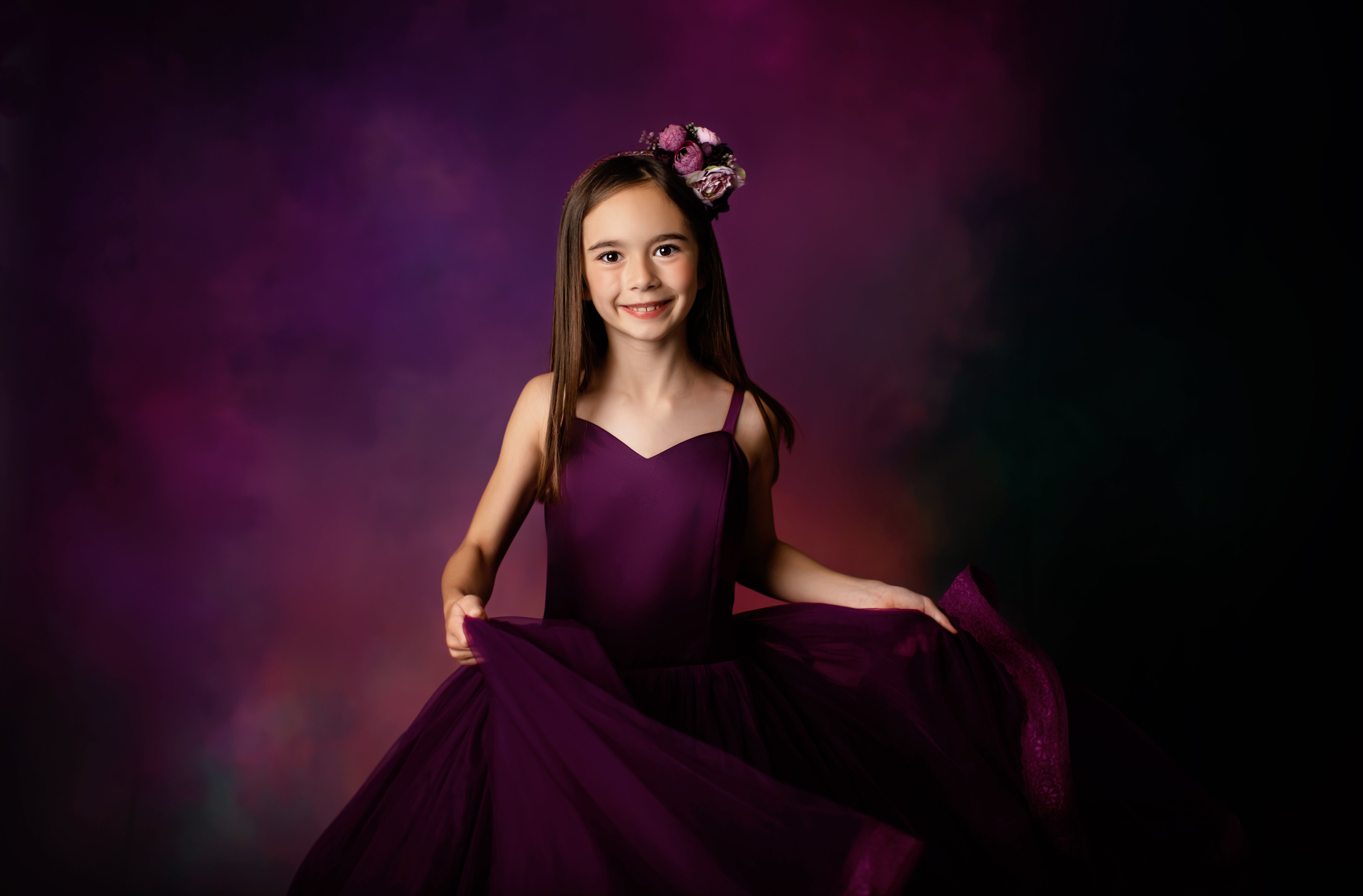 Cascade custom Solid gown- choose color Editorial Dress, Couture Gown, Special Occasion Dress