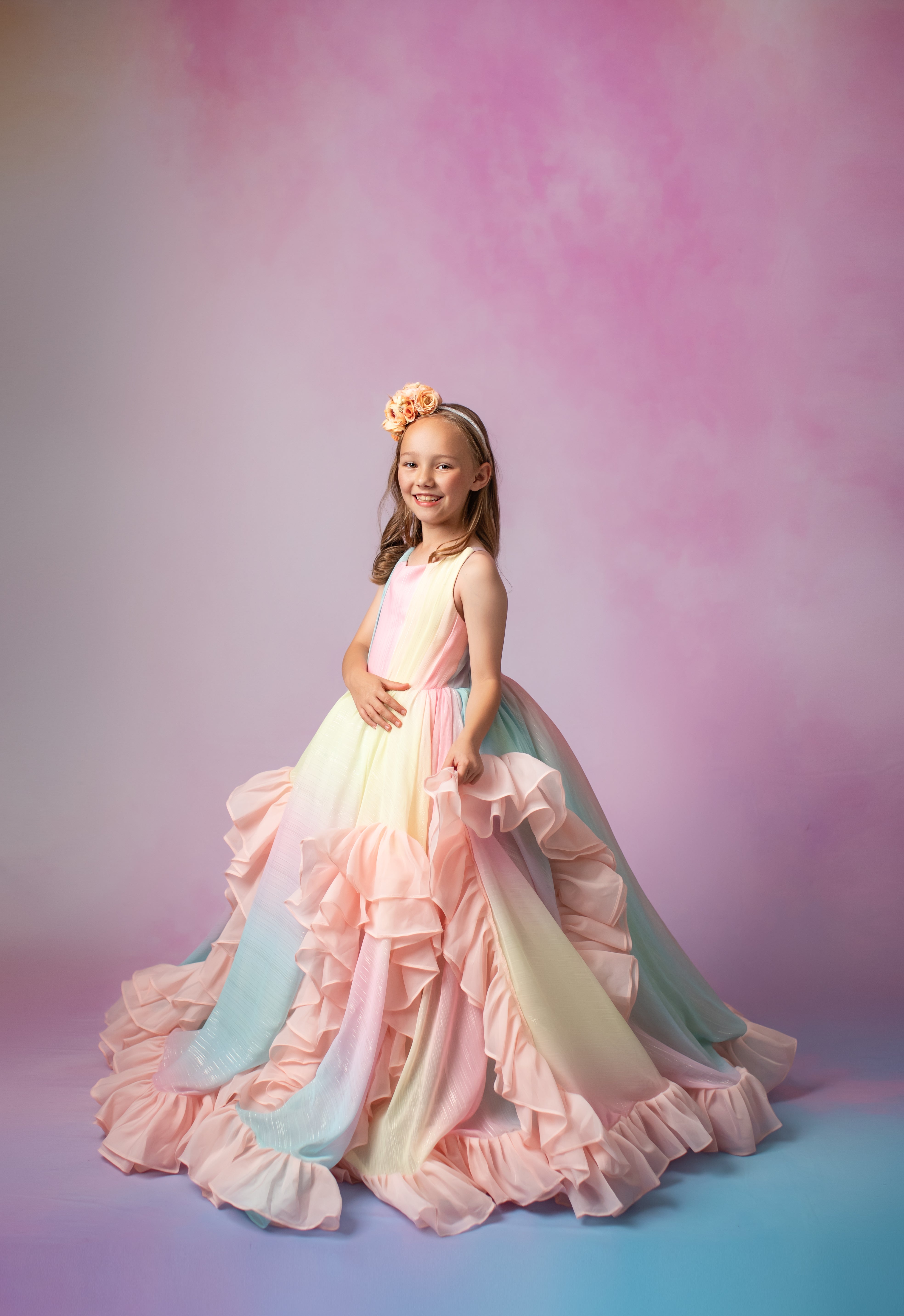 PRINCESS RUFFLED GOWNS FOR PHOTOGRAPHY
