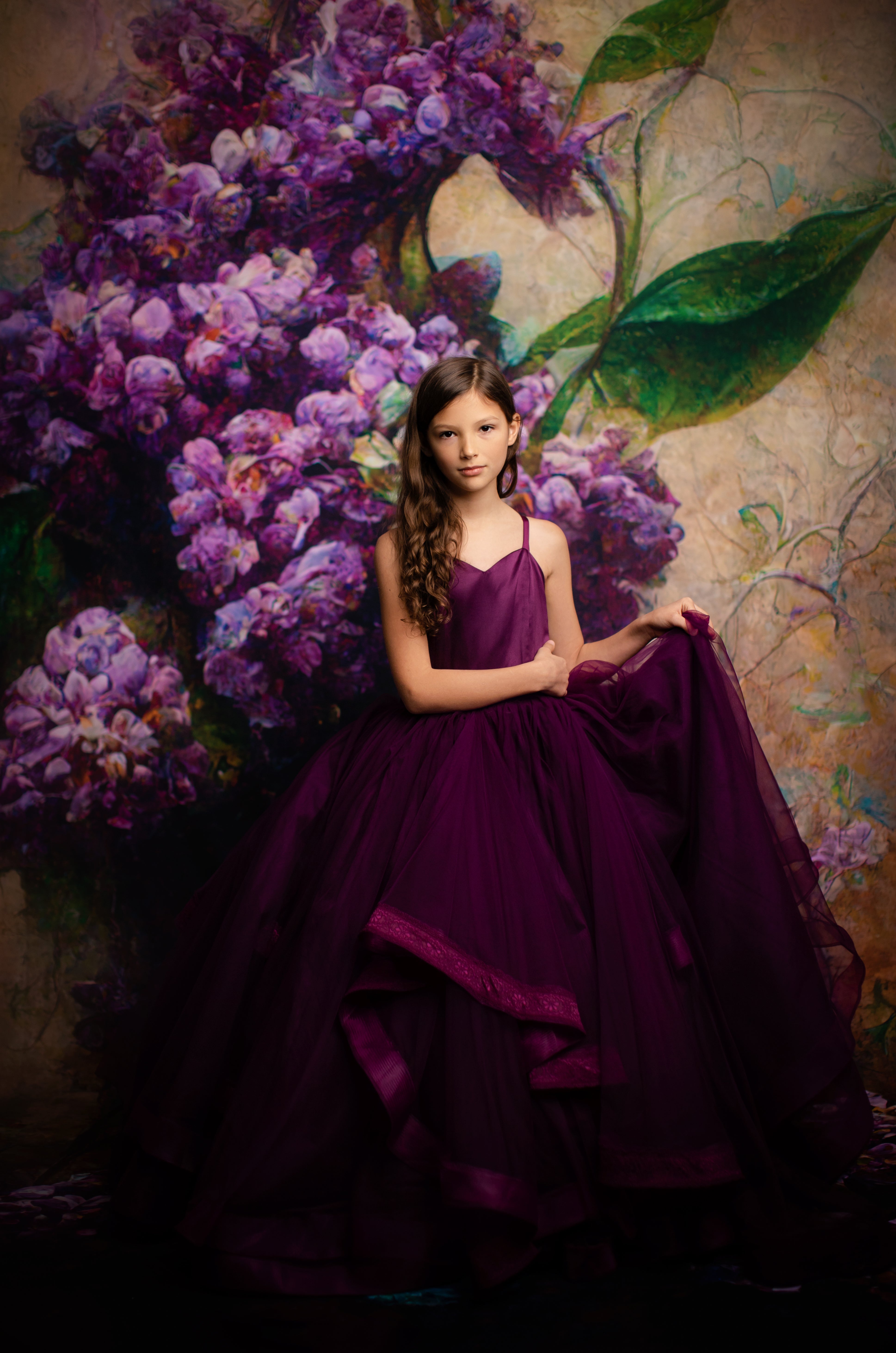 Cascade custom Solid gown- choose color Editorial Dress, Couture Gown, Special Occasion Dress