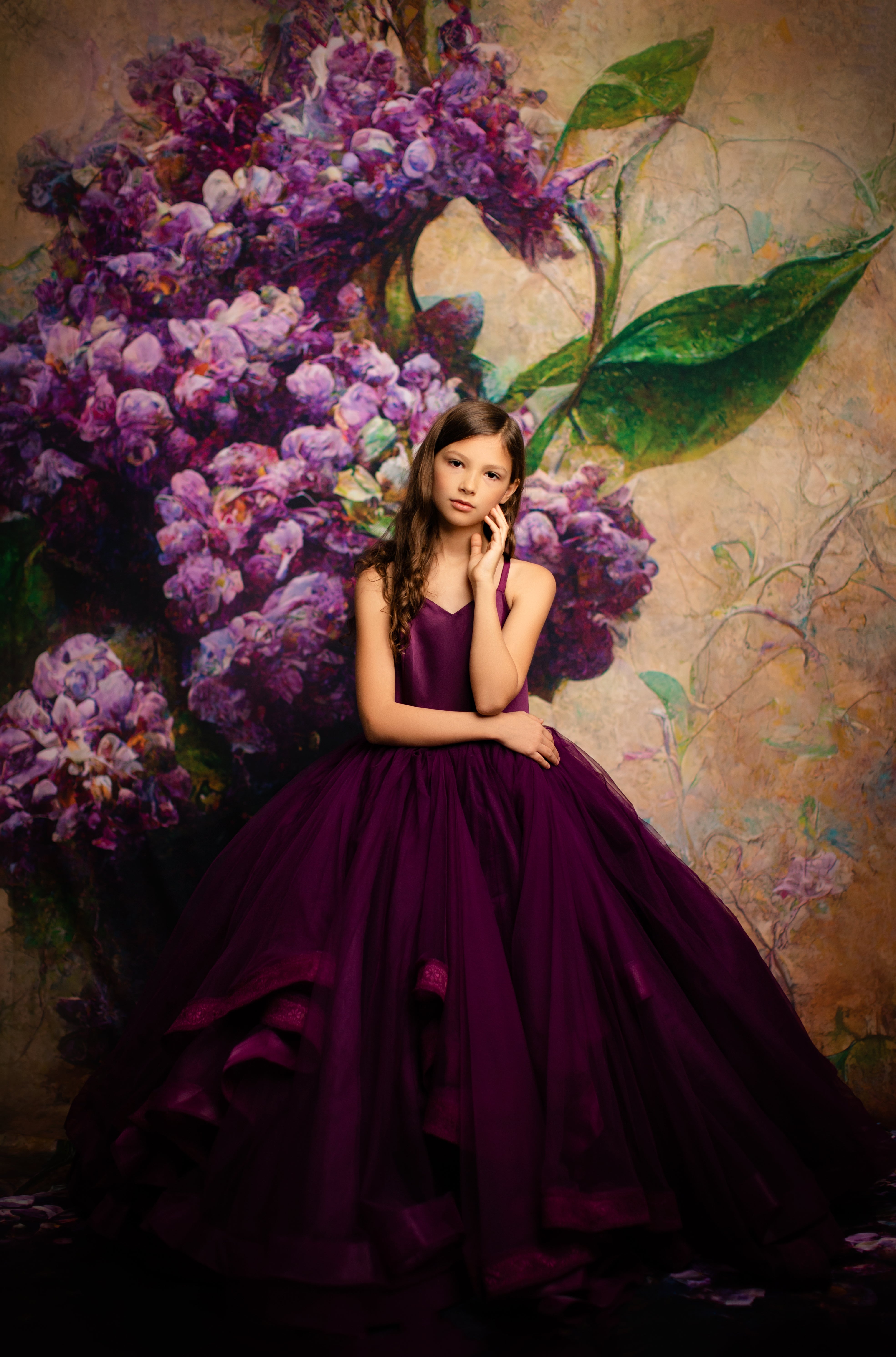 Cascade custom Solid gown- choose color Editorial Dress, Couture Gown, Special Occasion Dress