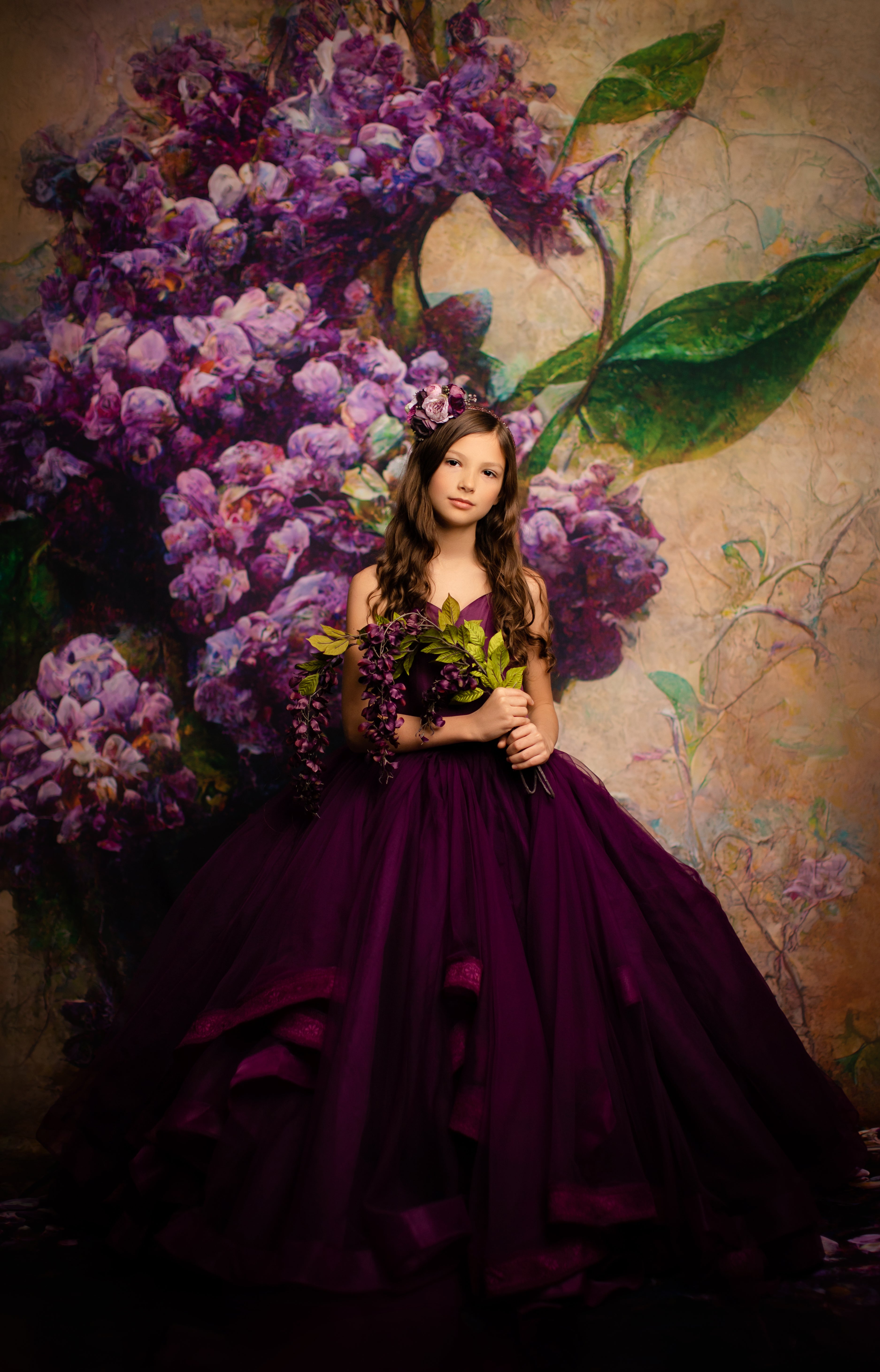 Cascade custom Solid gown- choose color Editorial Dress, Couture Gown, Special Occasion Dress