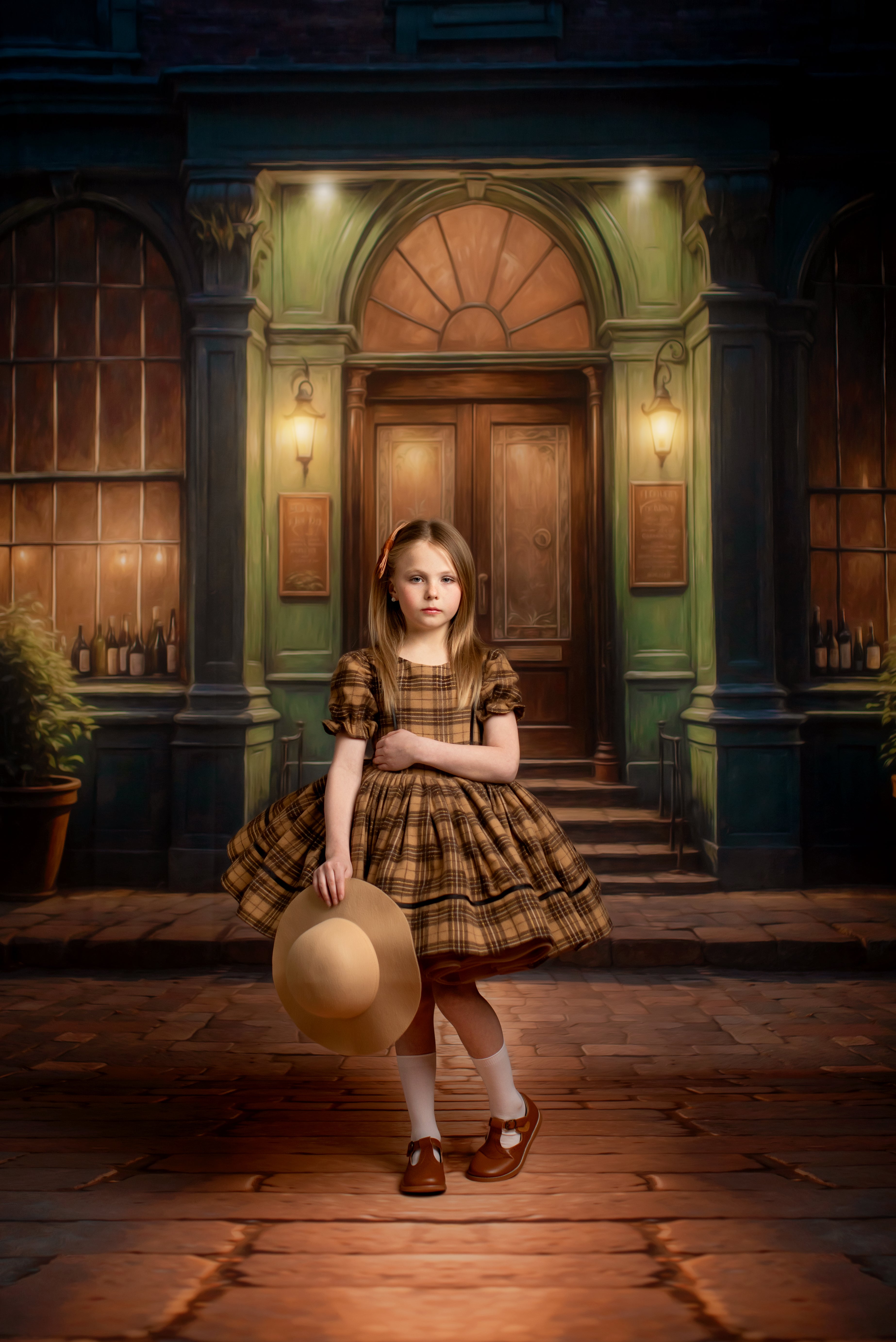 "Sweater Weather" - vintage inspired-tan petal length ( 5 Year - Petite 7 Year)