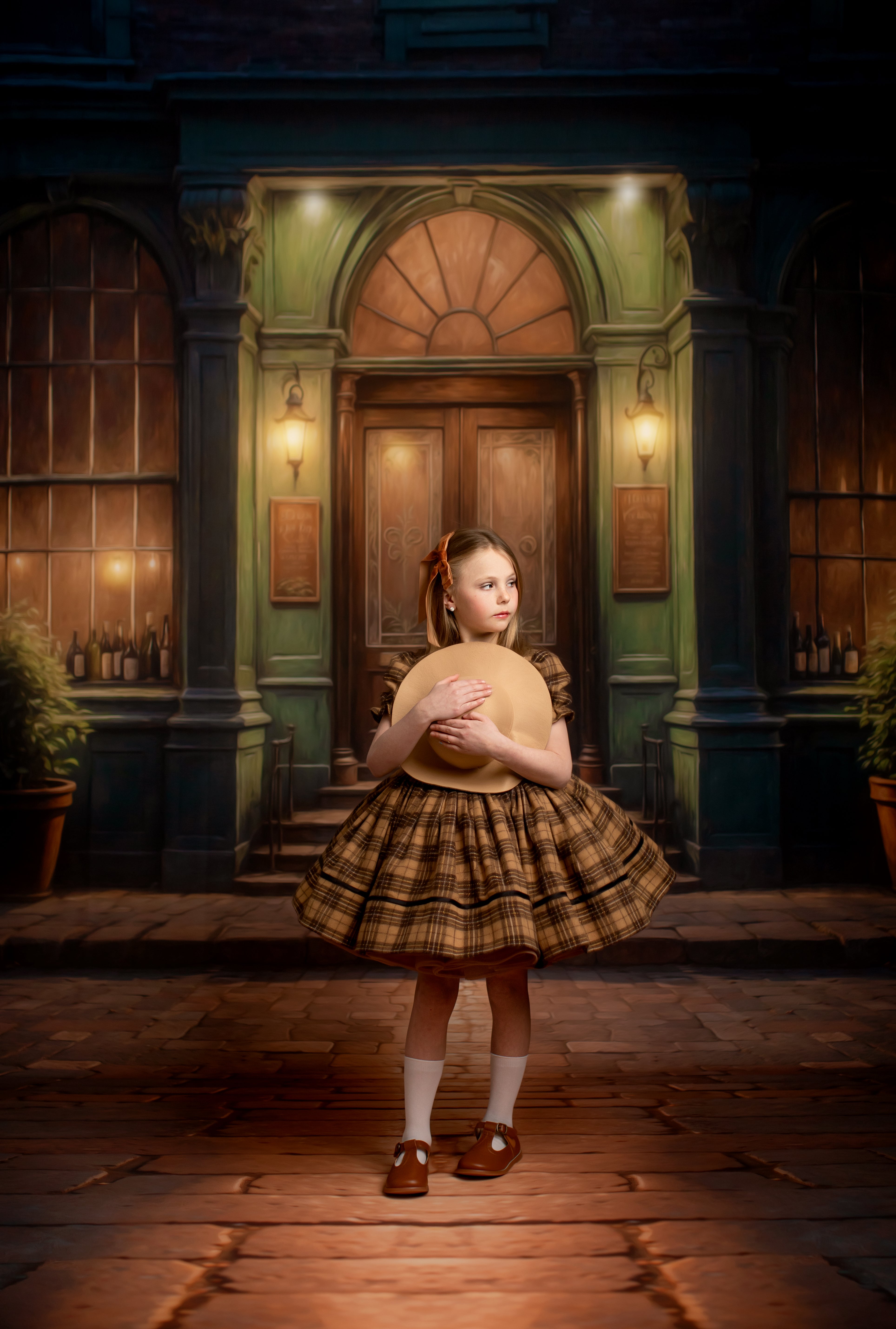 "Sweater Weather" - vintage inspired-tan petal length ( 5 Year - Petite 7 Year)
