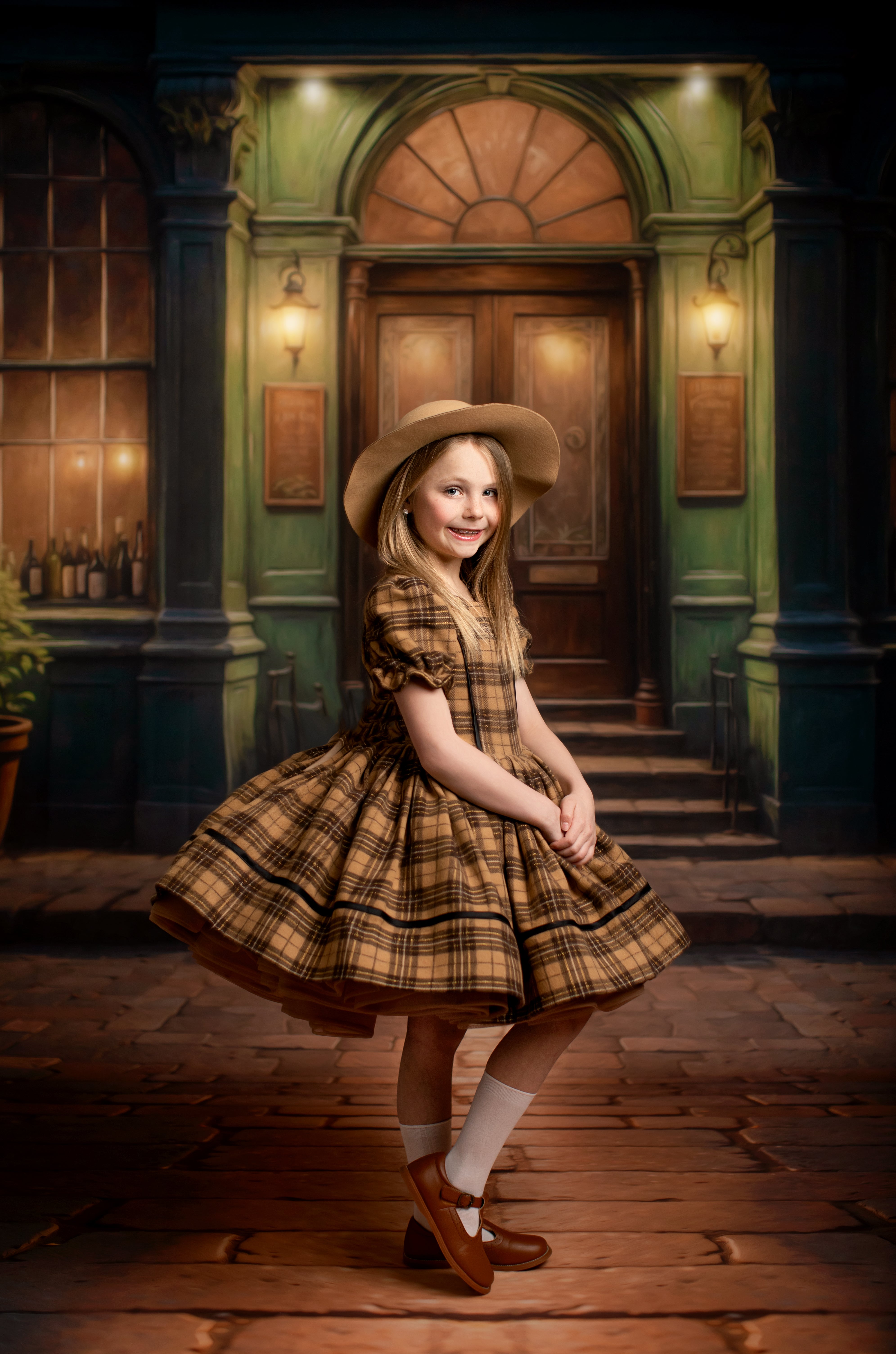 "Sweater Weather" - vintage inspired-tan petal length ( 5 Year - Petite 7 Year)