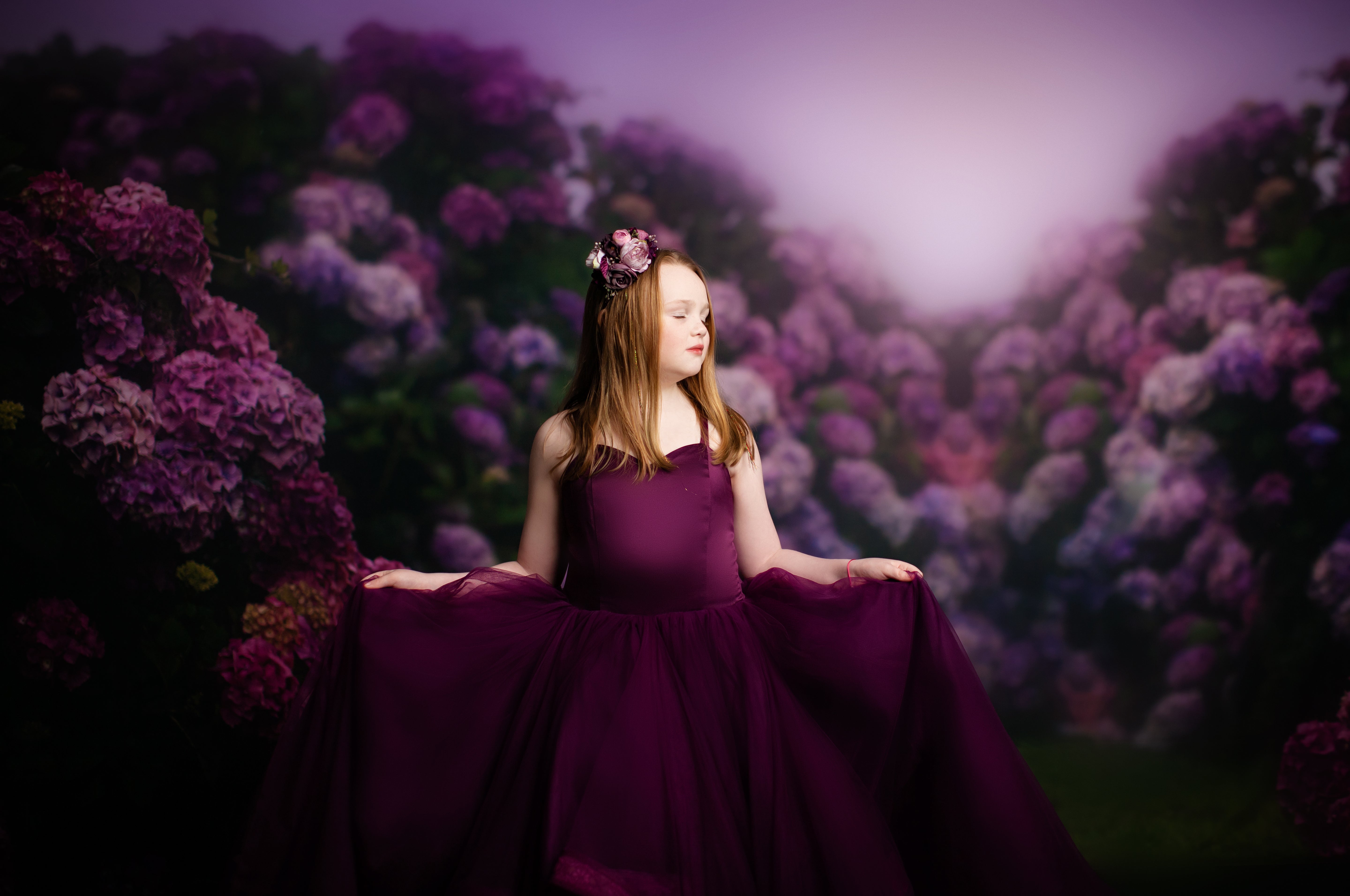 Cascade custom Solid gown- choose color Editorial Dress, Couture Gown, Special Occasion Dress