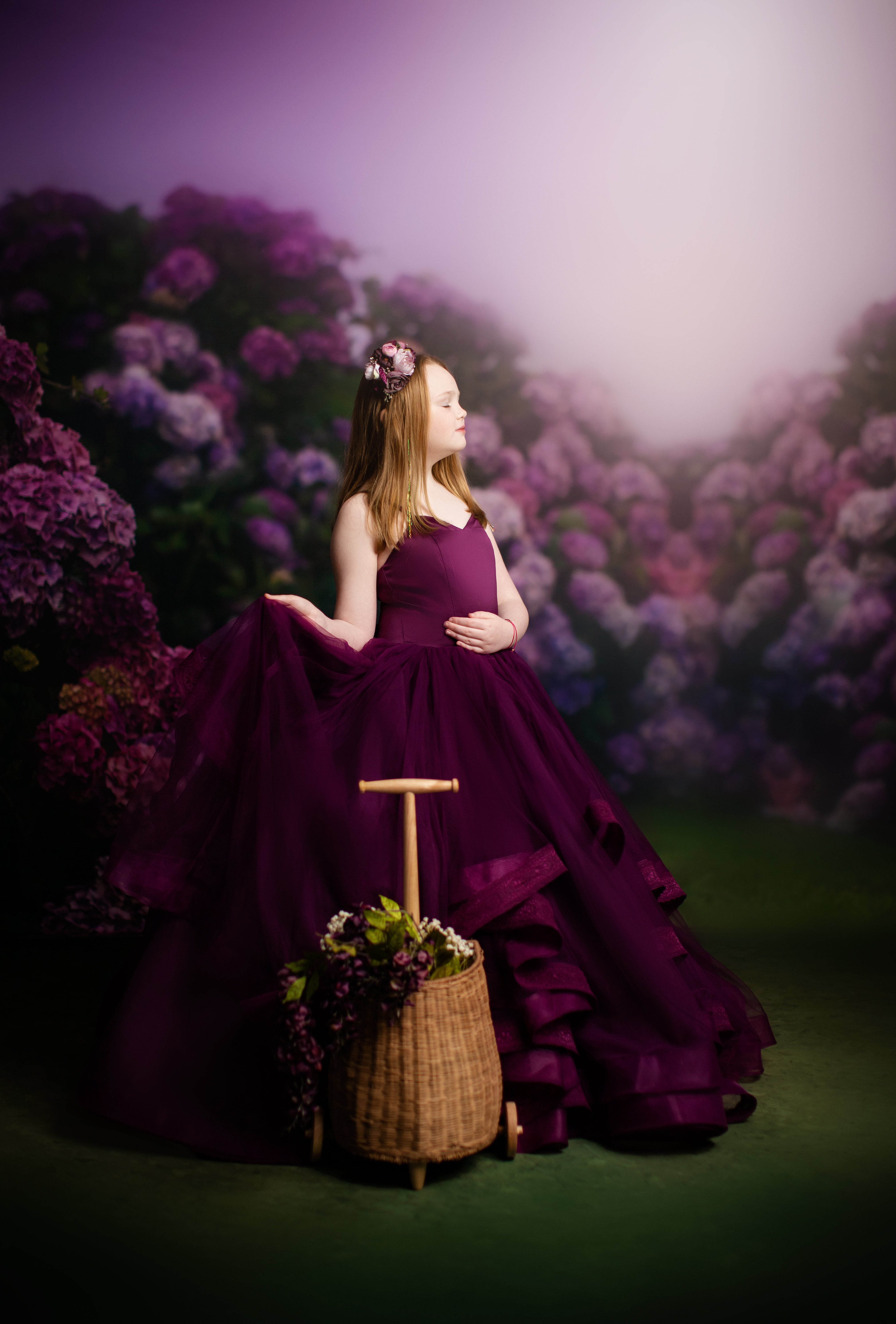 Cascade custom Solid gown- choose color Editorial Dress, Couture Gown, Special Occasion Dress