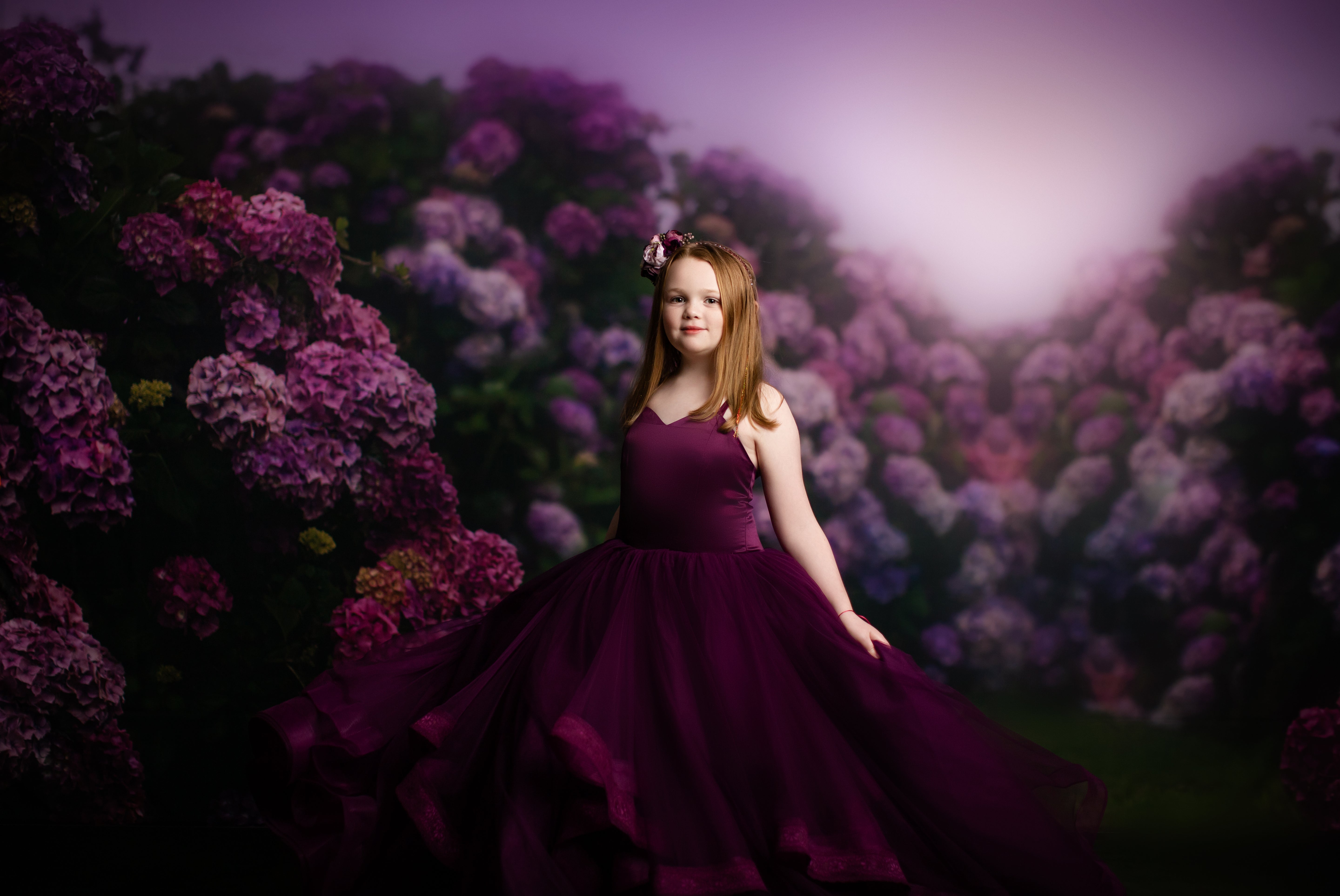 Cascade custom Solid gown- choose color Editorial Dress, Couture Gown, Special Occasion Dress