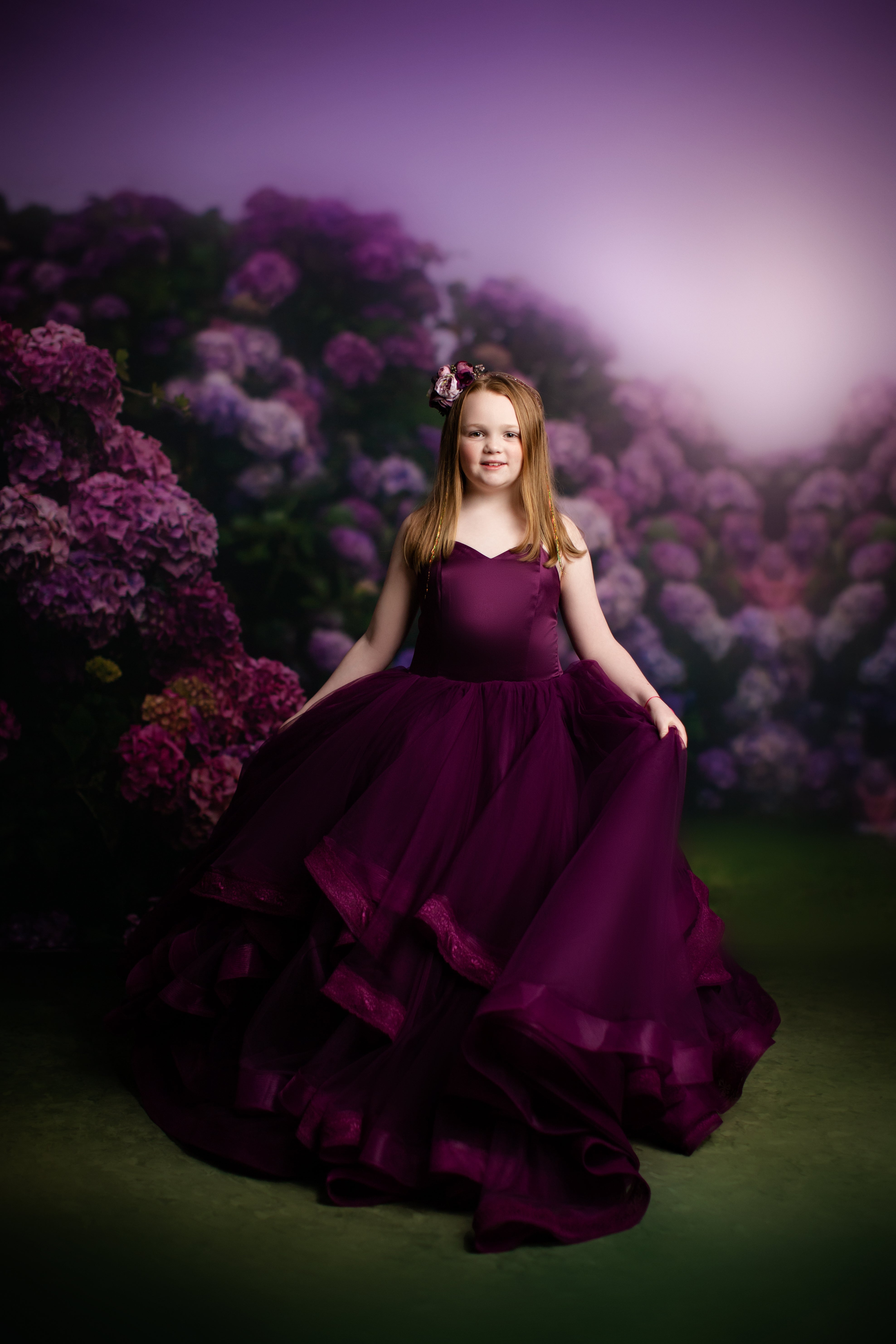 Cascade custom Solid gown- choose color Editorial Dress, Couture Gown, Special Occasion Dress