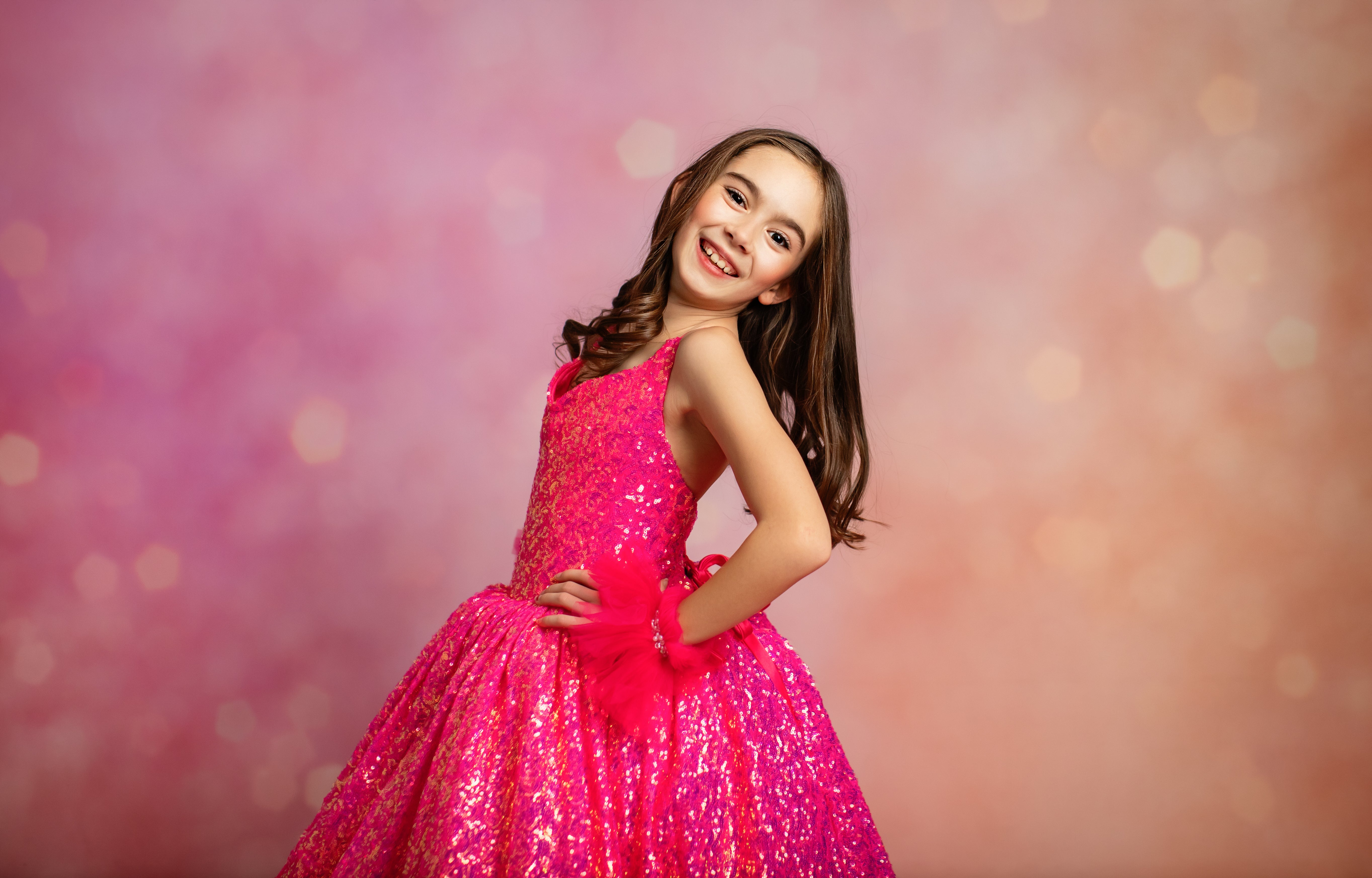 Barbie-inspired hot pink gown for girls