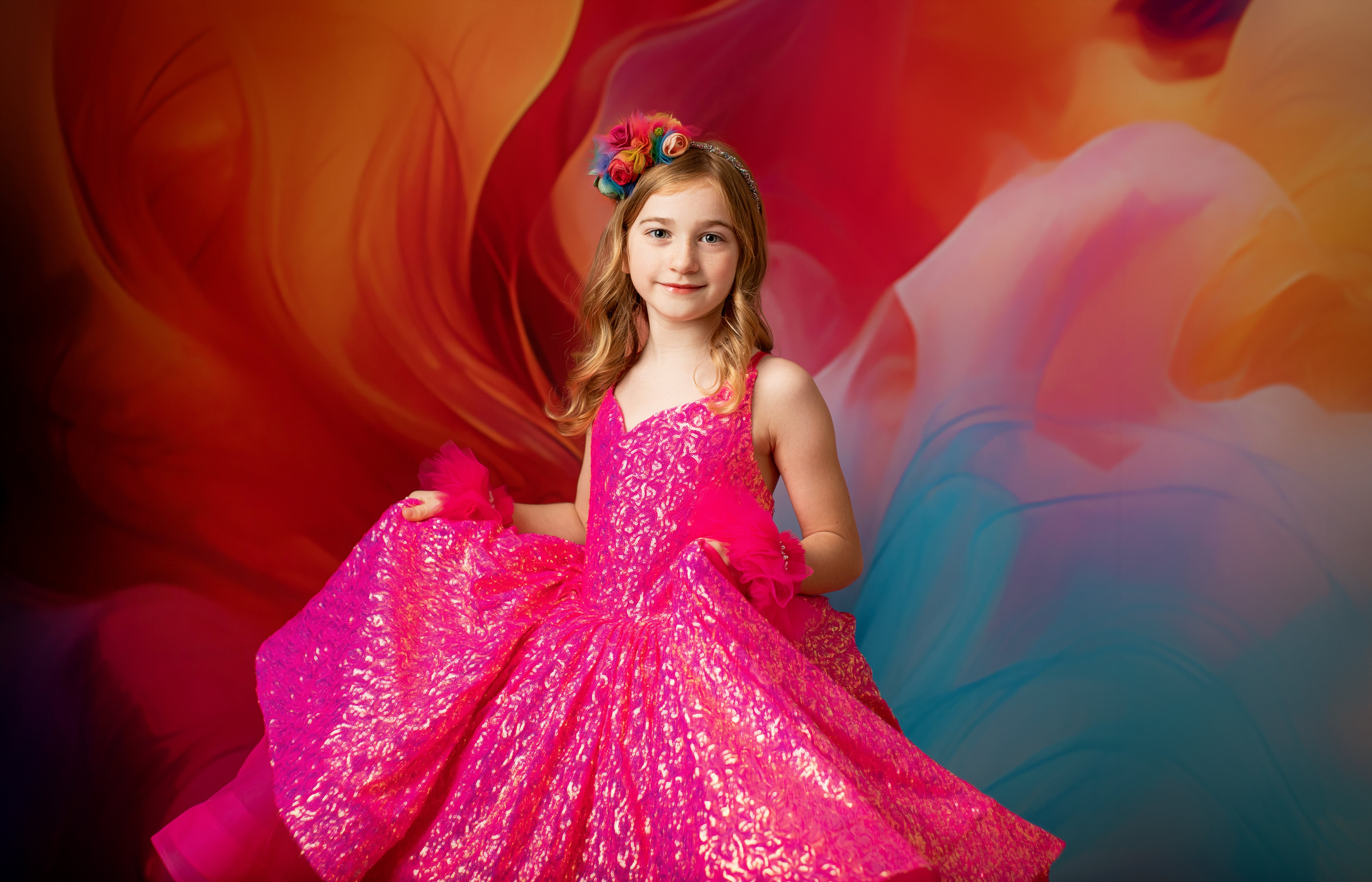 "Sparkling Princess" High Low length Editorial Dress, Couture Gown, Special Occasion Dress