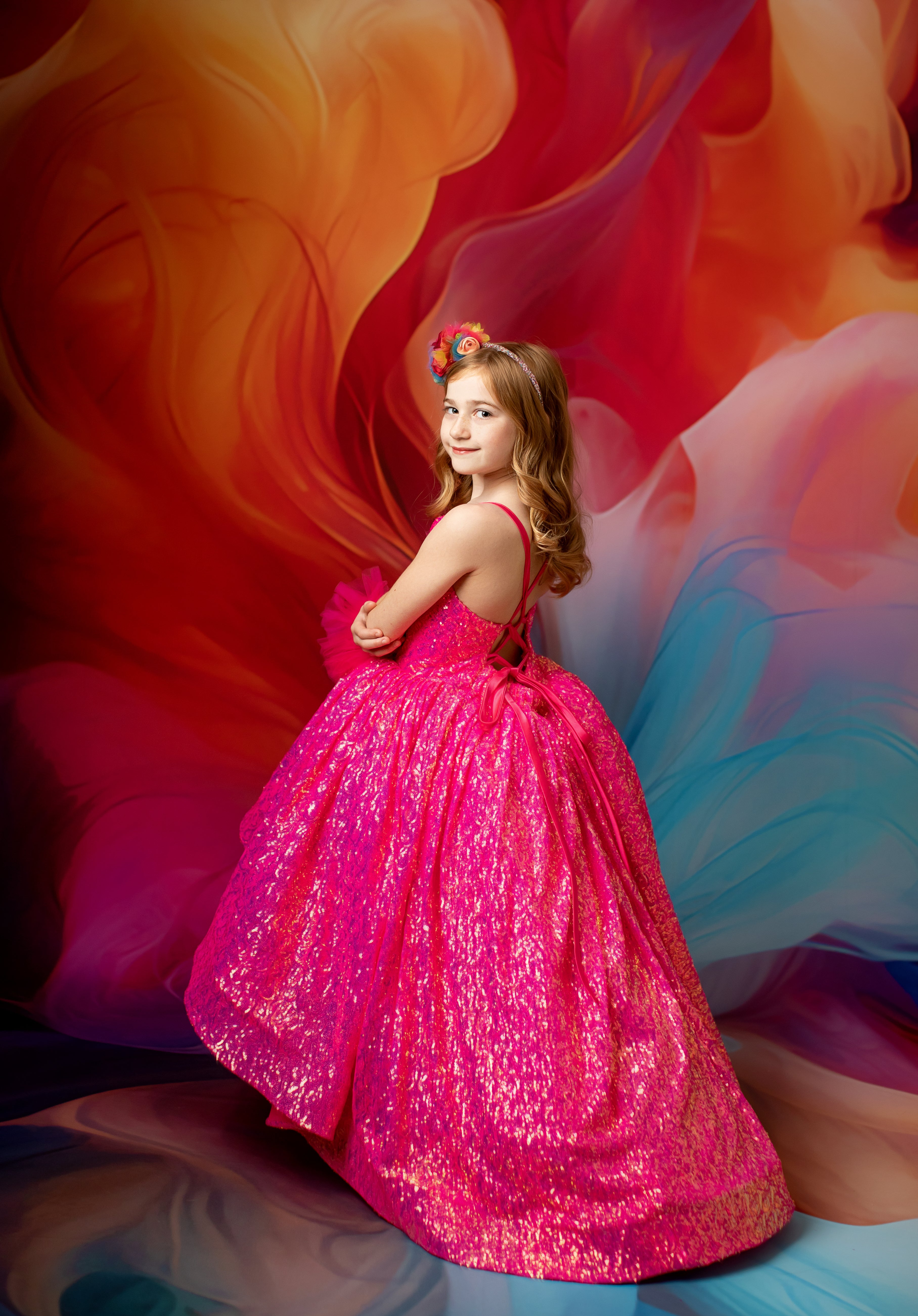 "Sparkling Princess" High Low length Editorial Dress, Couture Gown, Special Occasion Dress
