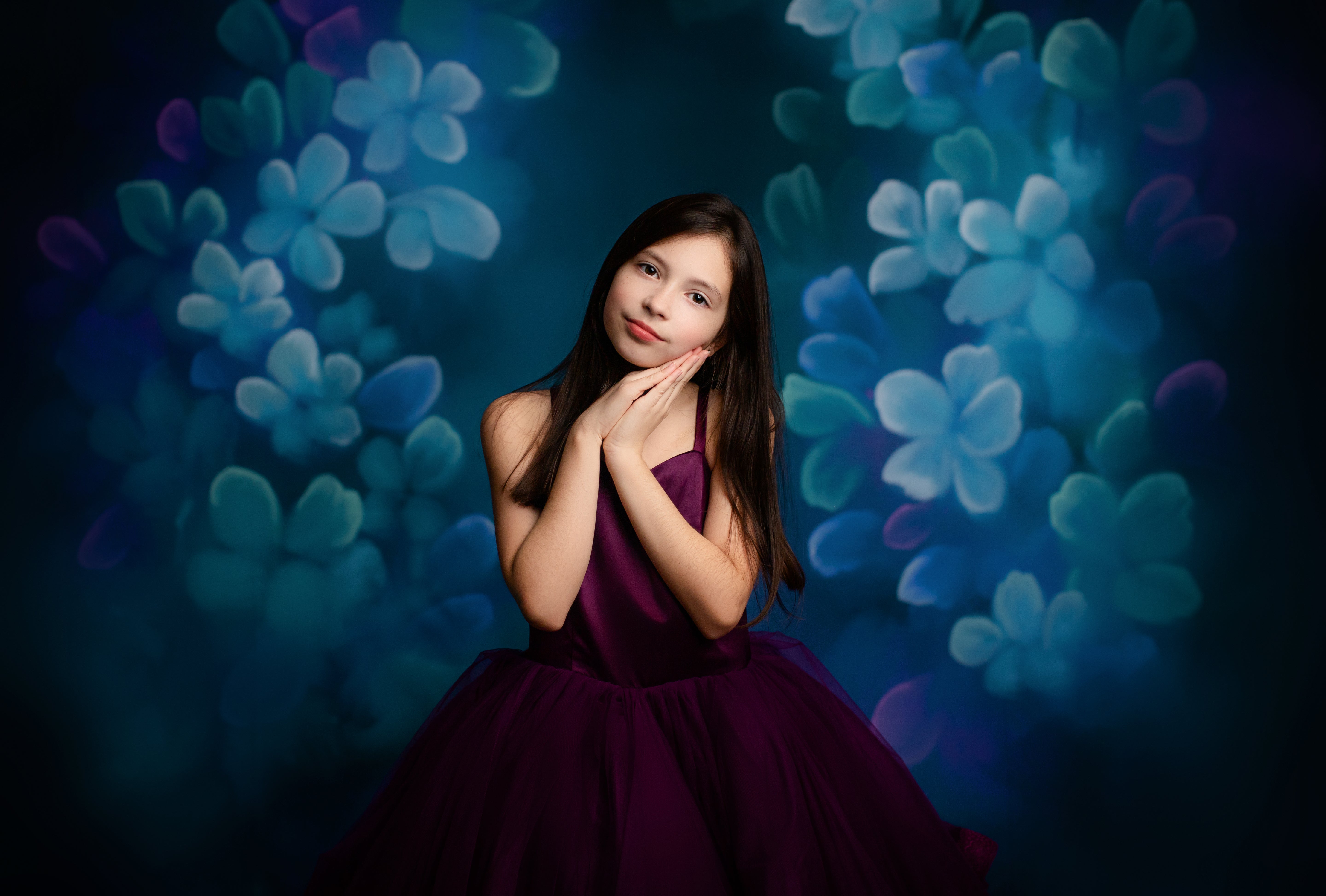 Cascade custom Solid gown- choose color Editorial Dress, Couture Gown, Special Occasion Dress