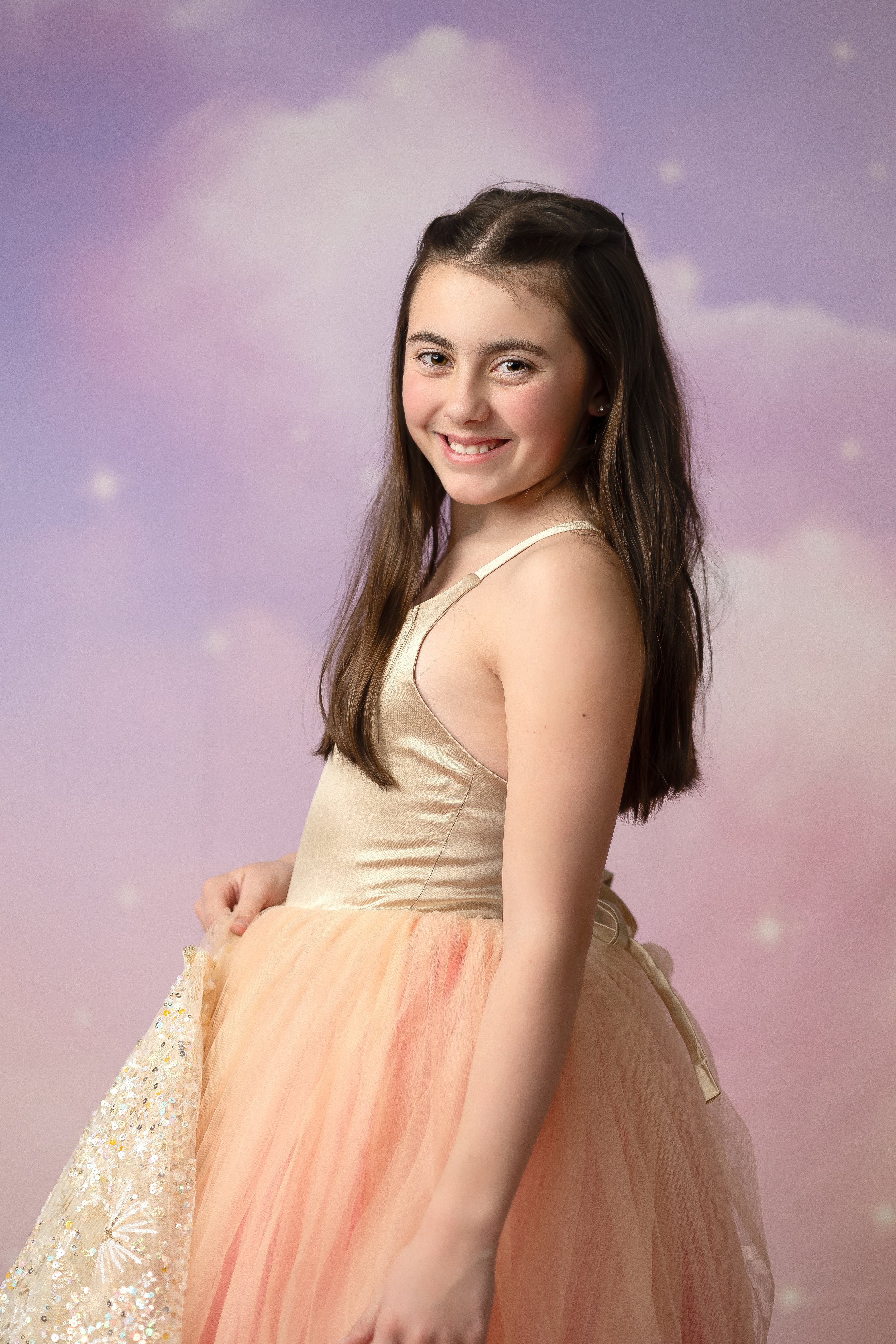 "Nassau" - Stars tulle Floor Length ( 8 Year - 9 Year)