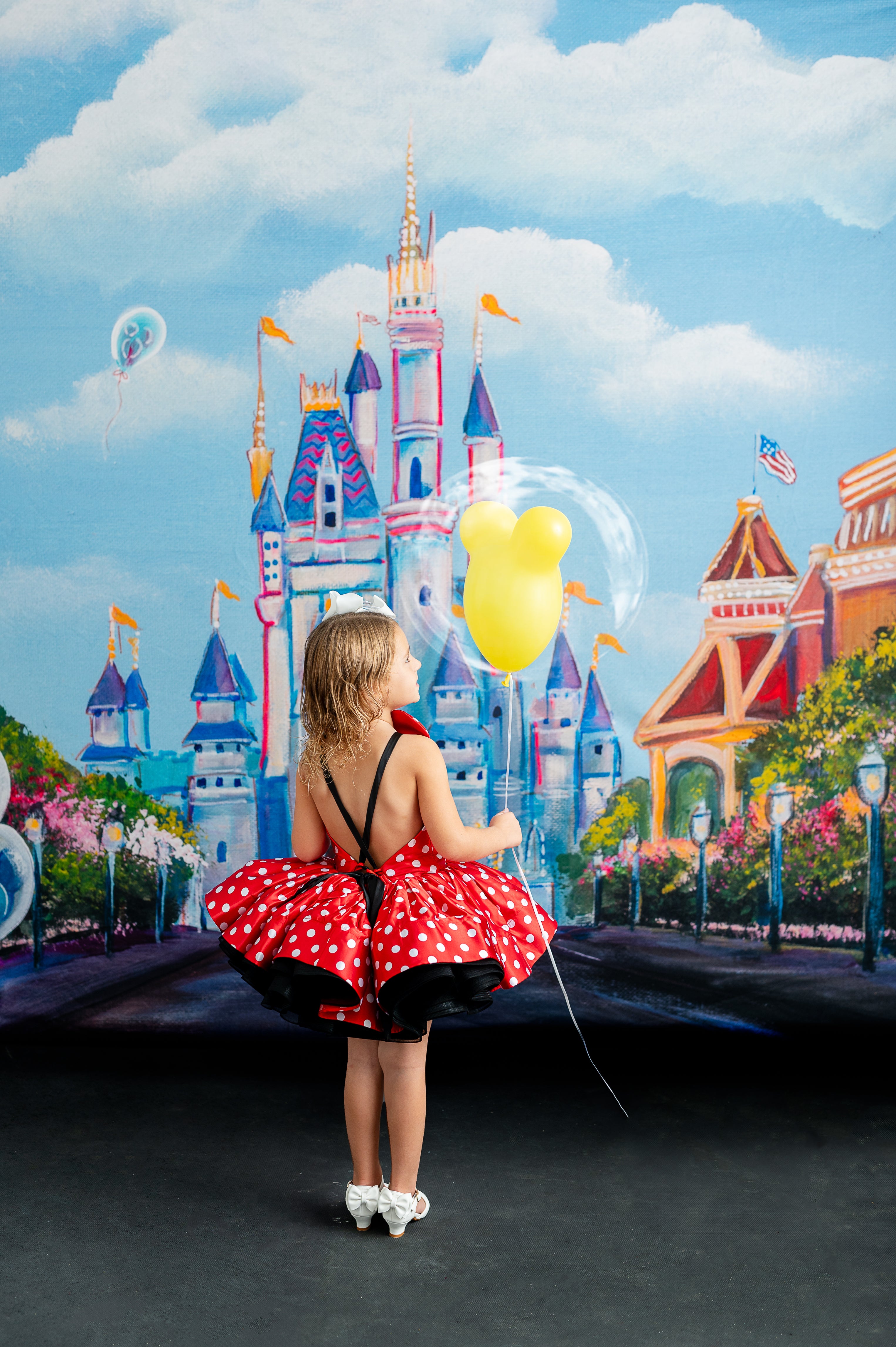 Miss Mouse Polka Dot Dress - Petal Length Gown for Toddler Girls (3-5 Years) | Minnie-Inspired Birthday & Vacation Dress