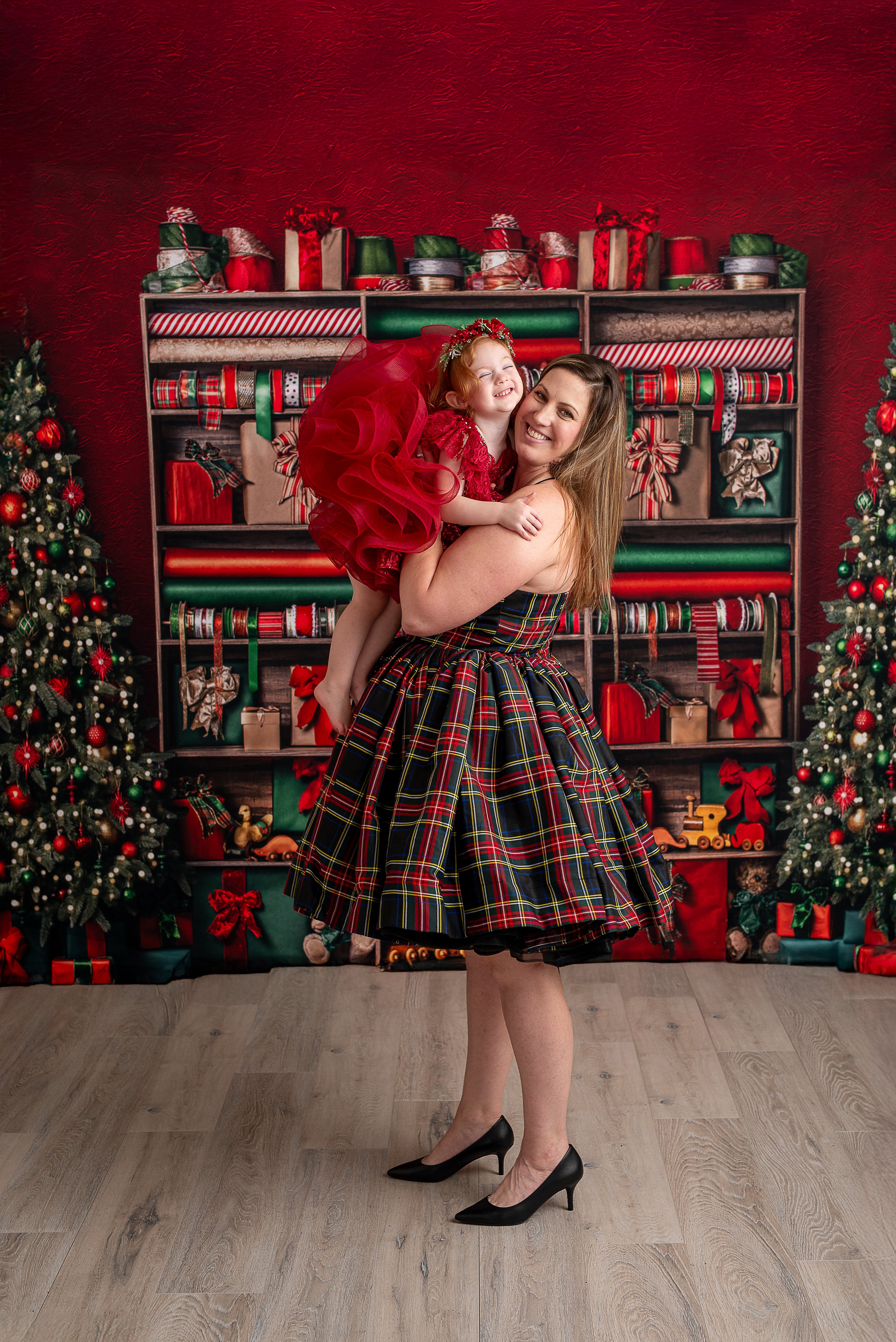 Couture gown rental: "Darling Plaid" Adult Short / Tea Length Dress ( Adult 8-12)