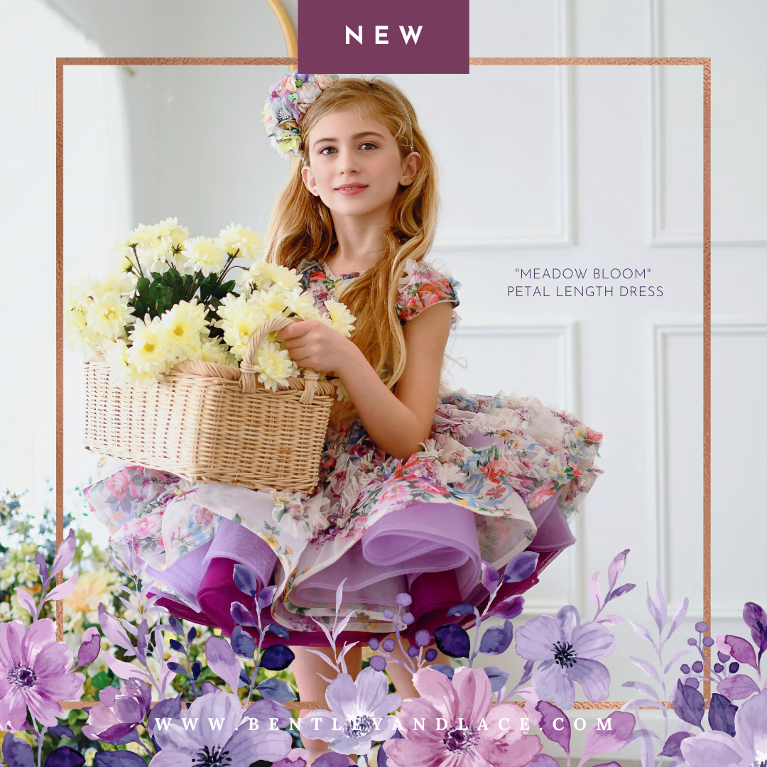 EXCLUSIVE LIMITED RELEASE GOWN - "MEADOW BLOOM" - Petal length dress ( 4 Year - 6 Year)