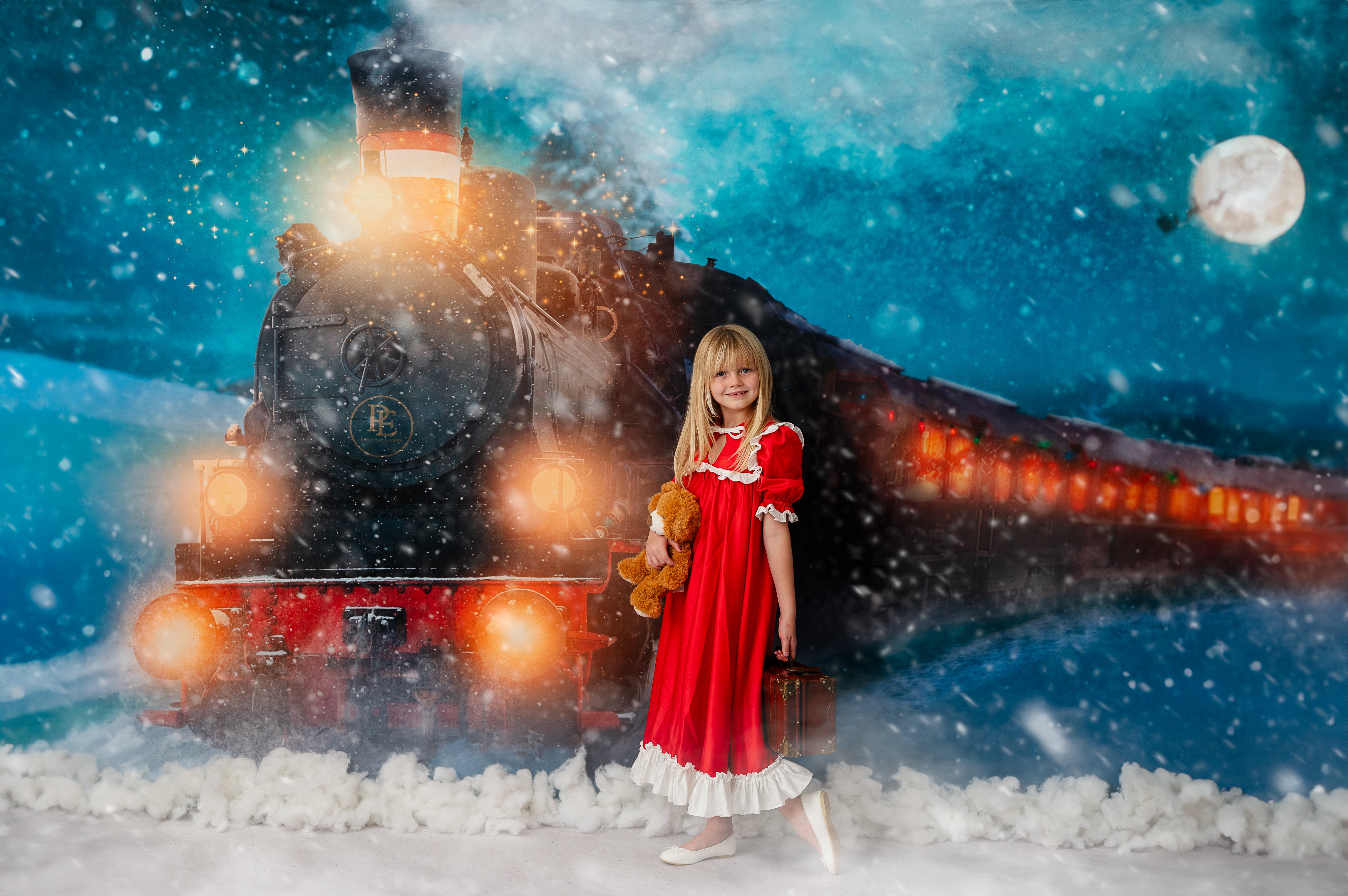 North Pole Nightgown - Red With White Trims (5-7 year)