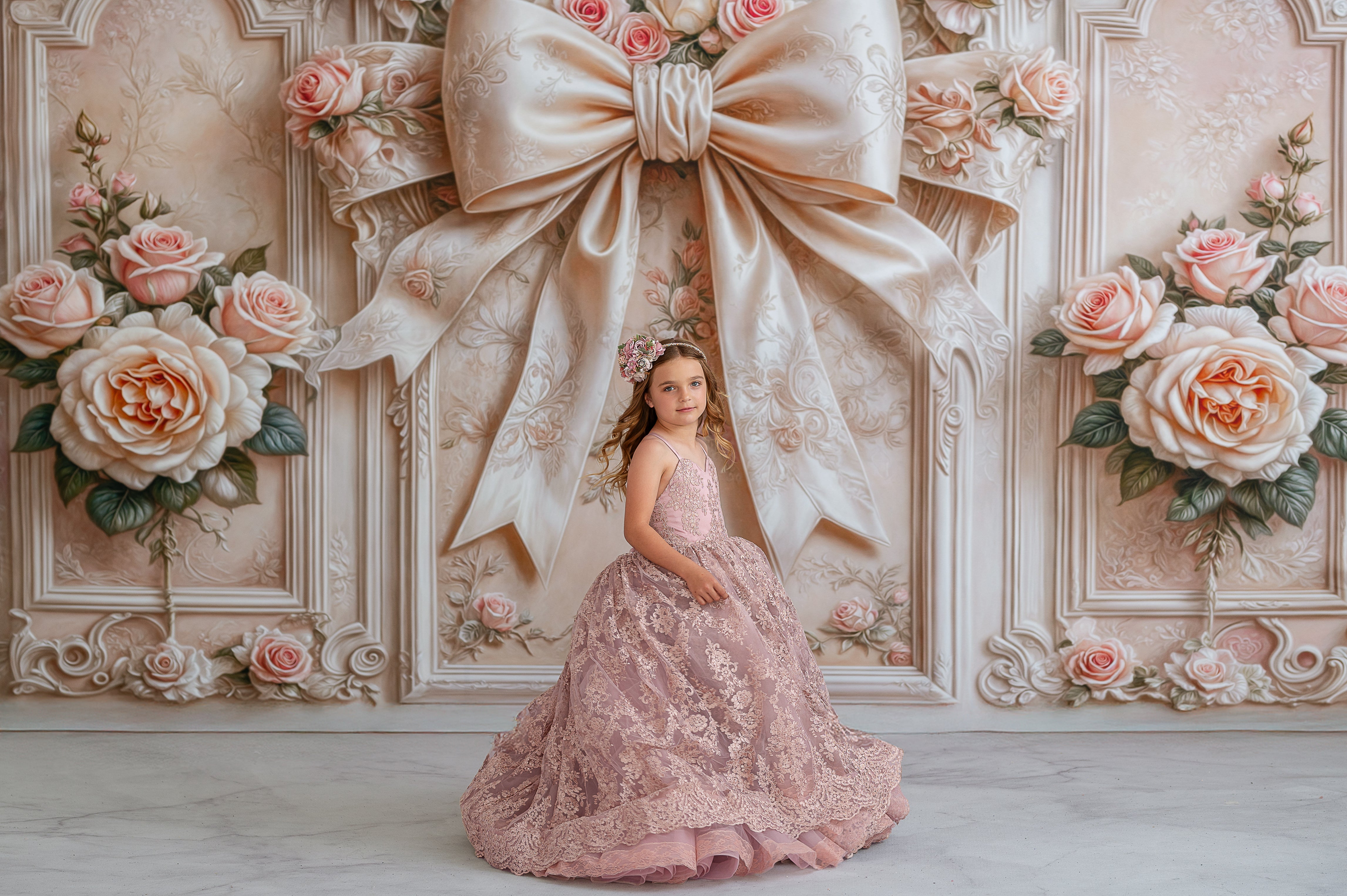 Couture Rental Gown "Addison" - in Dusty Mauve Floor Length Dress ( 5 Year - Petite 7 Year)