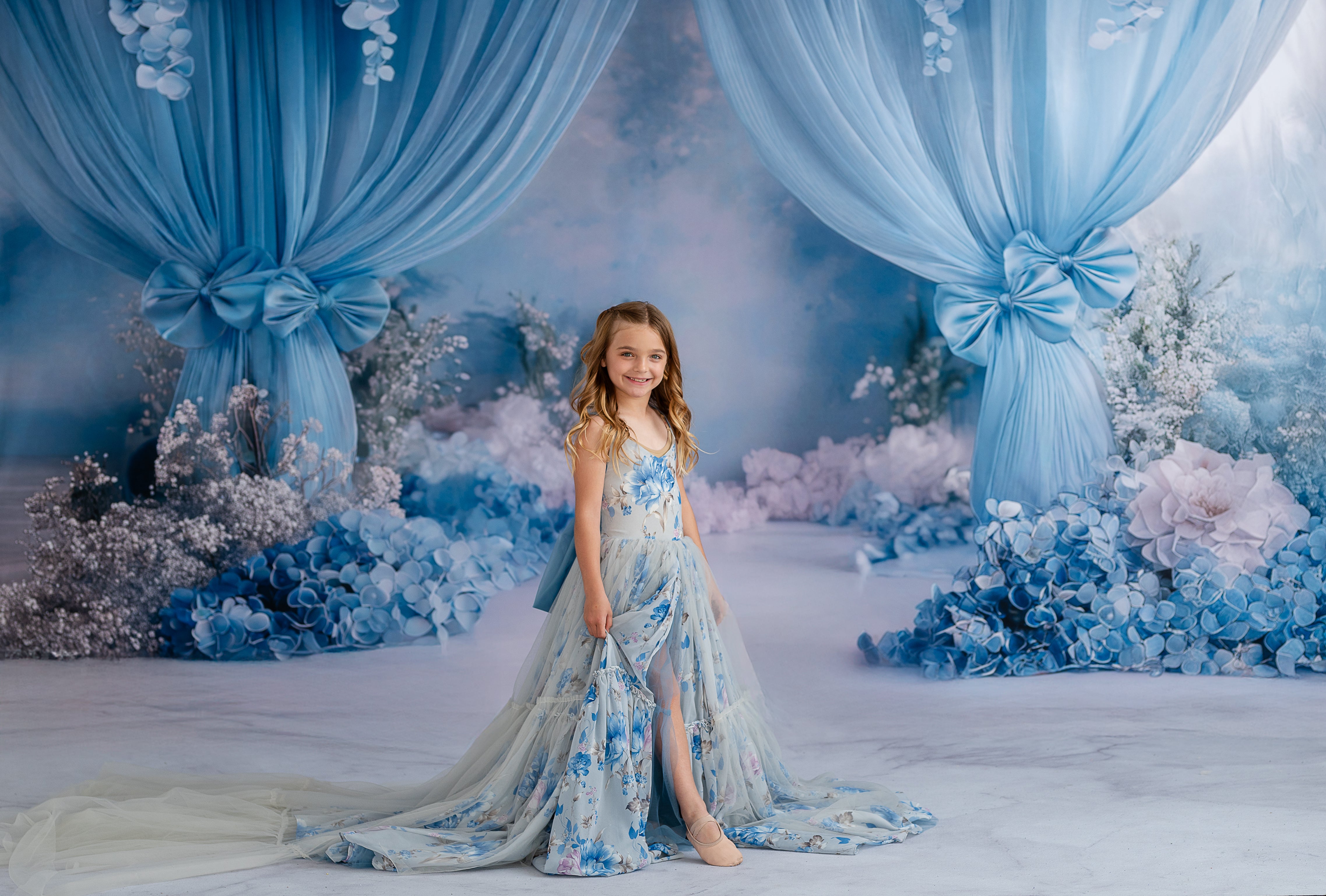 Custom color Hillary editorial dress for styled photoshoots.