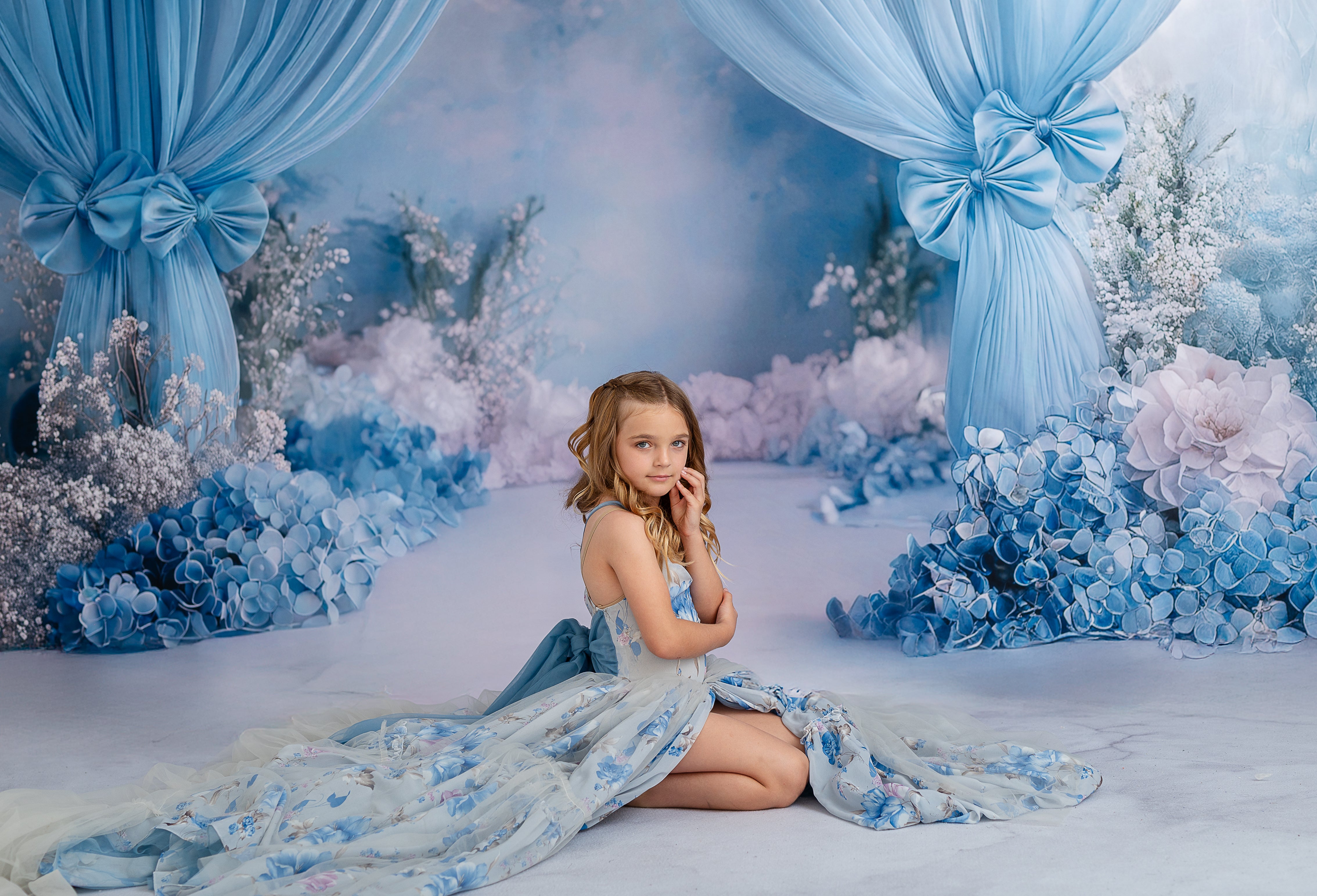 Hillary Chiffon Gown - Children-Adult sizes, Choose your color: Editorial Dress, Couture Gown, Special Occasion Dress