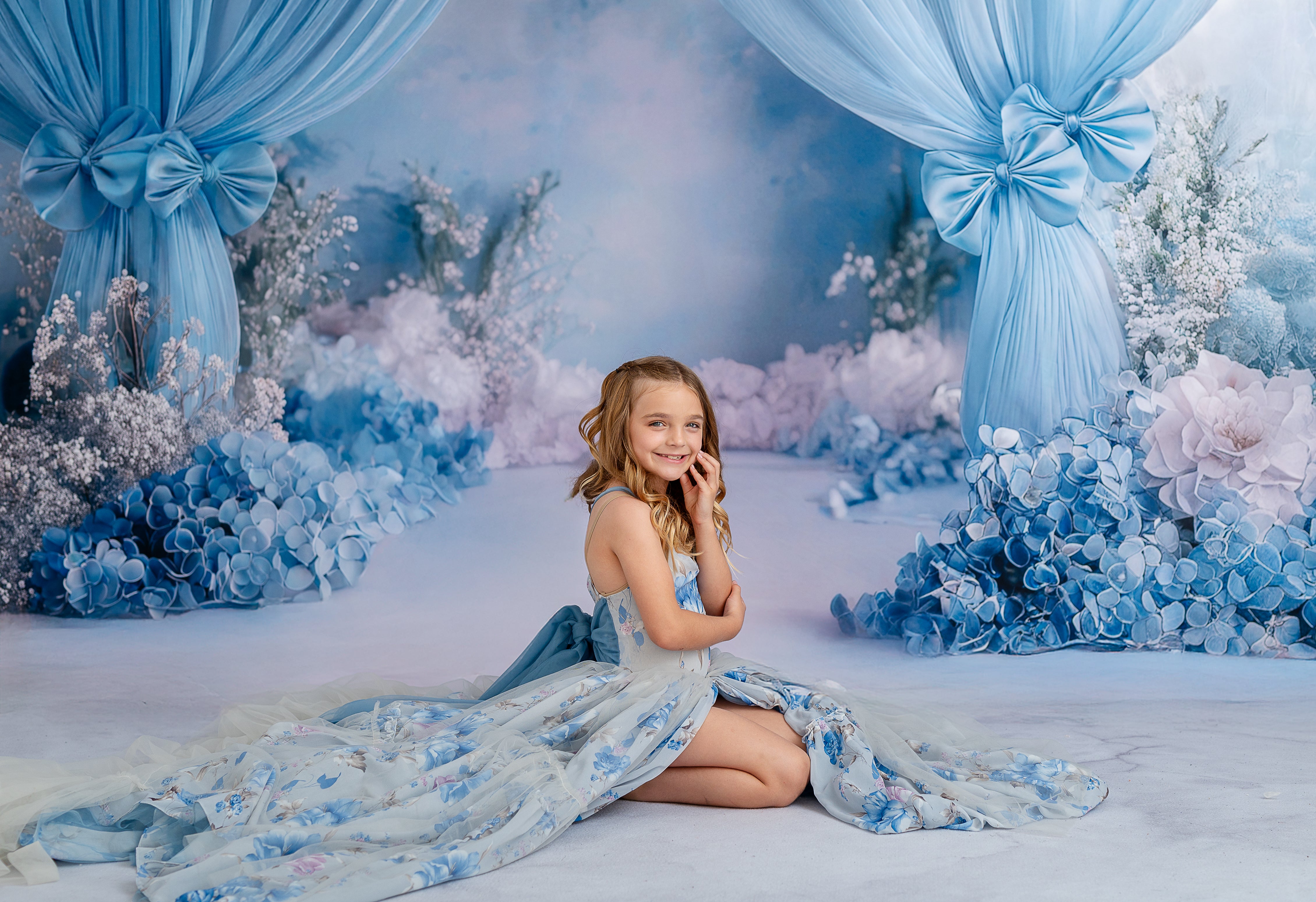 Hillary Chiffon Gown - Children-Adult sizes, Choose your color: Editorial Dress, Couture Gown, Special Occasion Dress