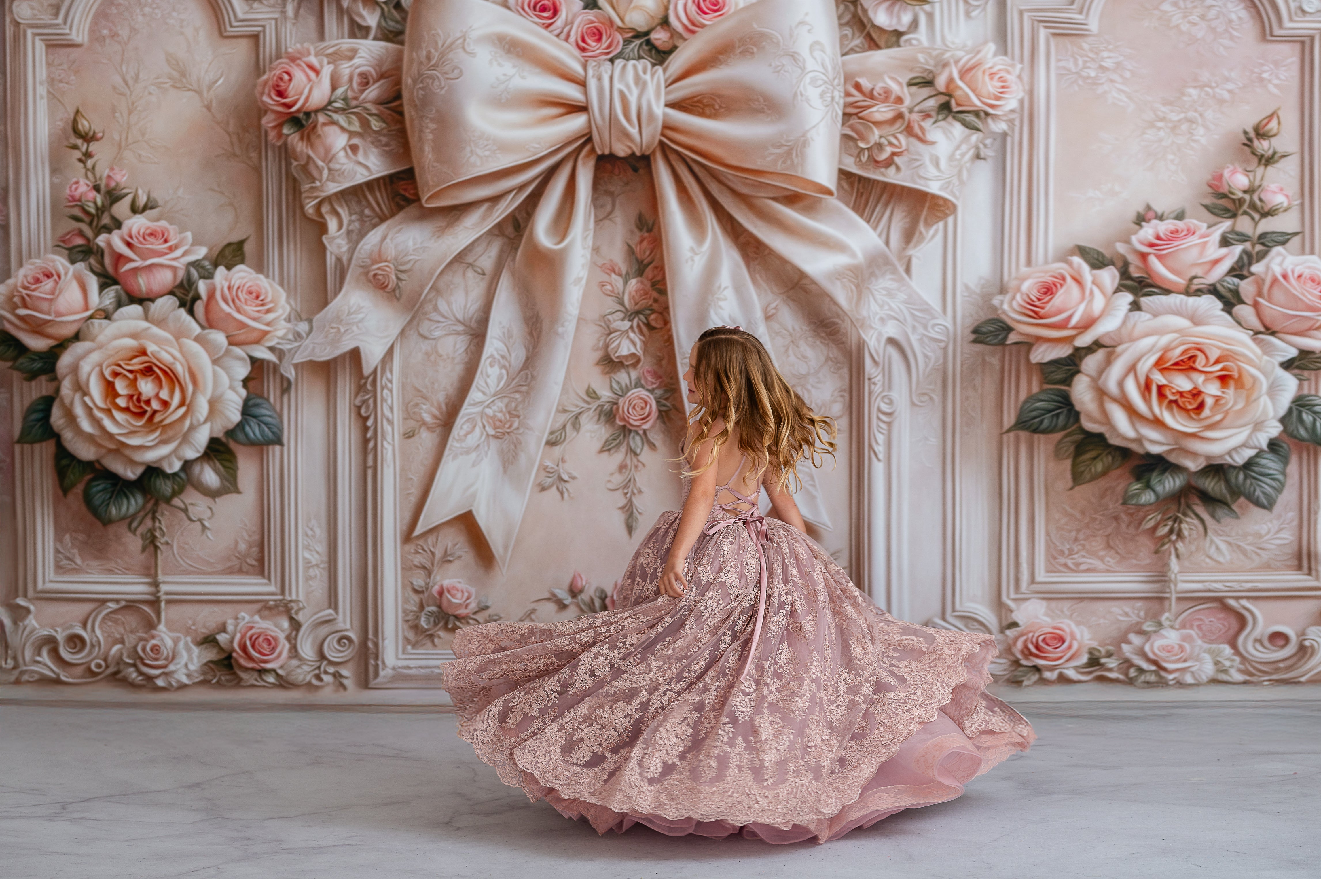 Couture Rental Gown "Addison" - in Dusty Mauve Floor Length Dress ( 5 Year - Petite 7 Year)