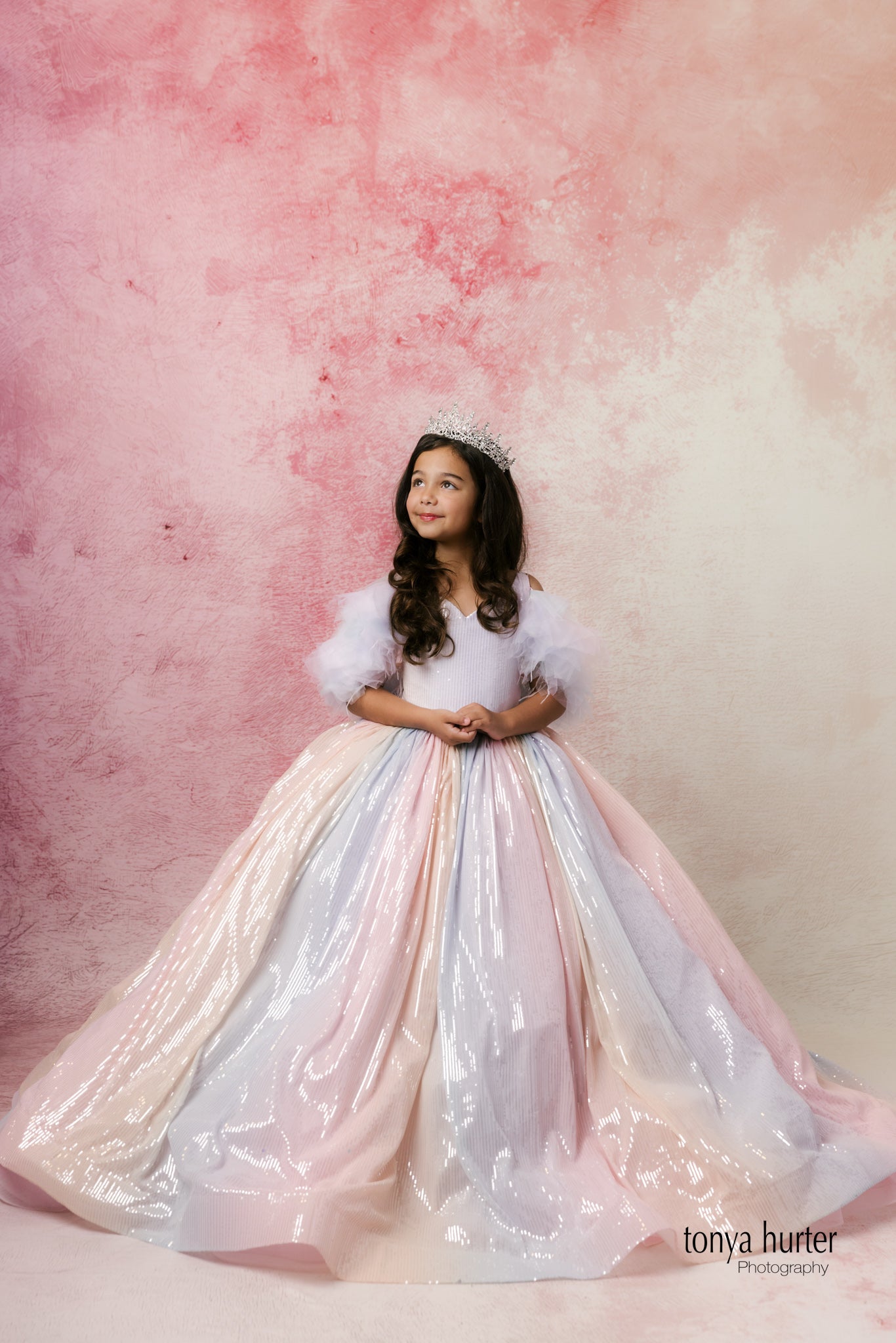 Aurora Gleam - Floor Length Gown with Detachable Tulle Sleeves (9-10 Years)